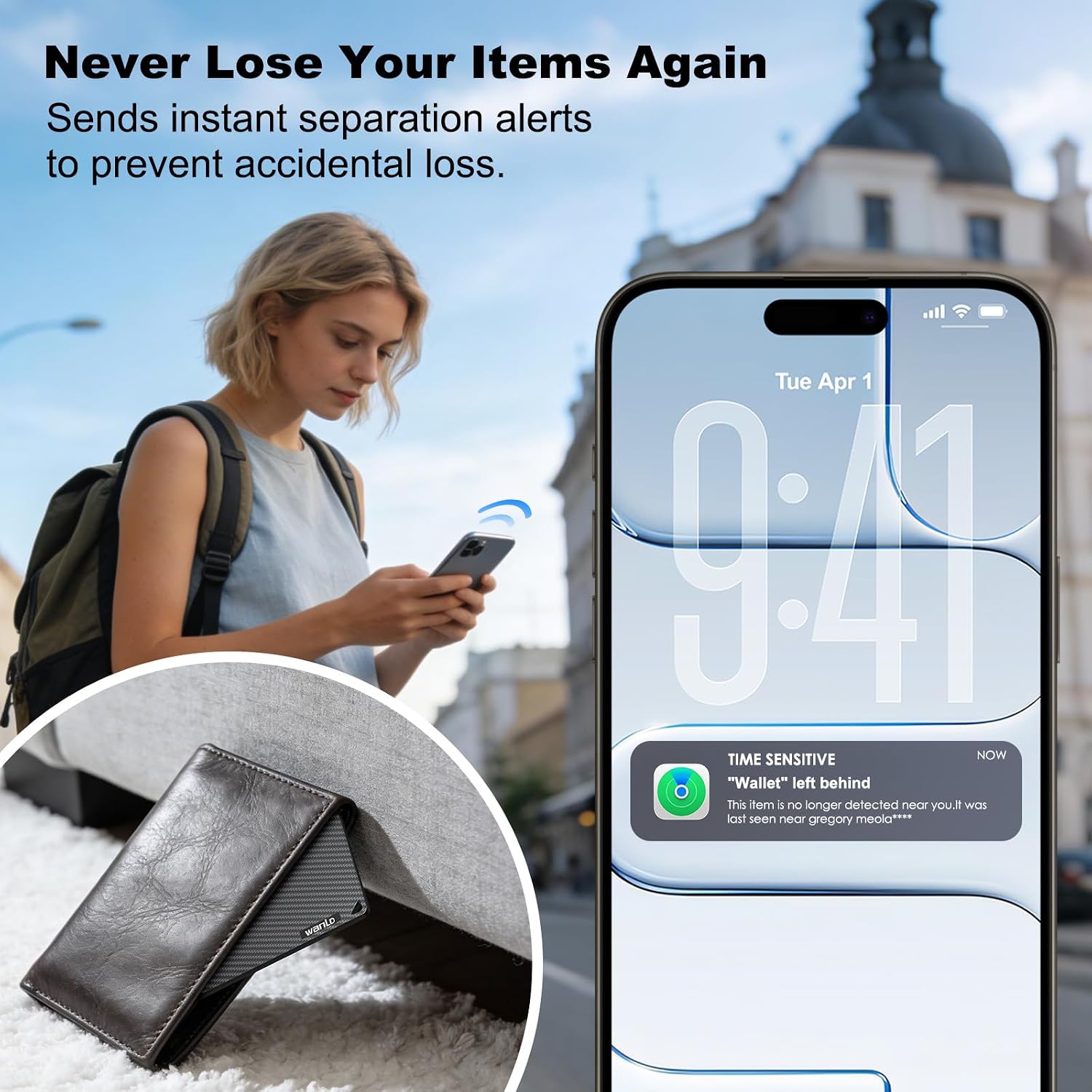 Wallet Tracker Card for Apple Find My, [Apple MFi Certified], 5+ Year Battery, iOS Only Bluetooth Item Finder, Ultra-Slim Smart Card Tracker for Wallet, Passport, Luggage, Purse & Backpack — image 4 of 7