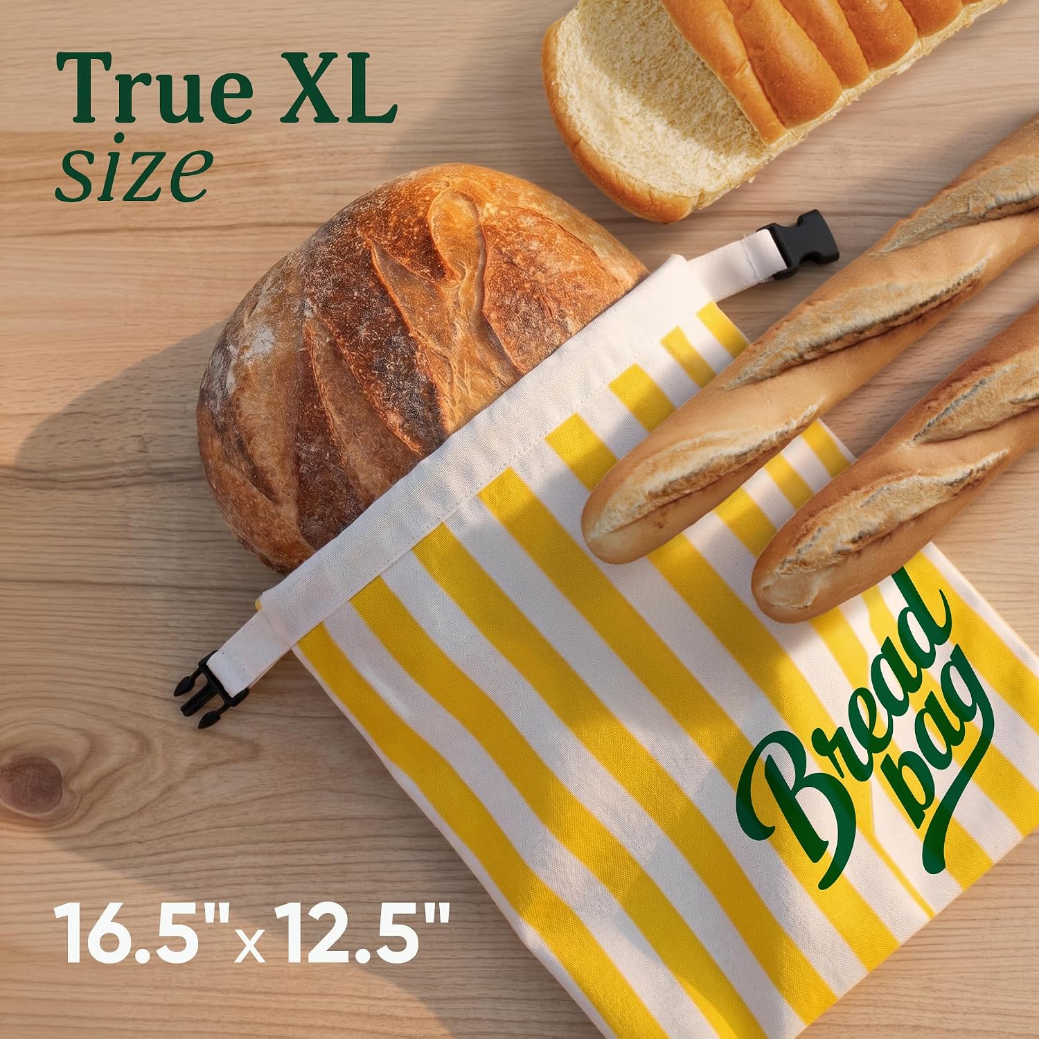 Beeswax Bread Bags for Sourdough & Homemade Bread, Reusable Cotton Storage — image 3 of 6