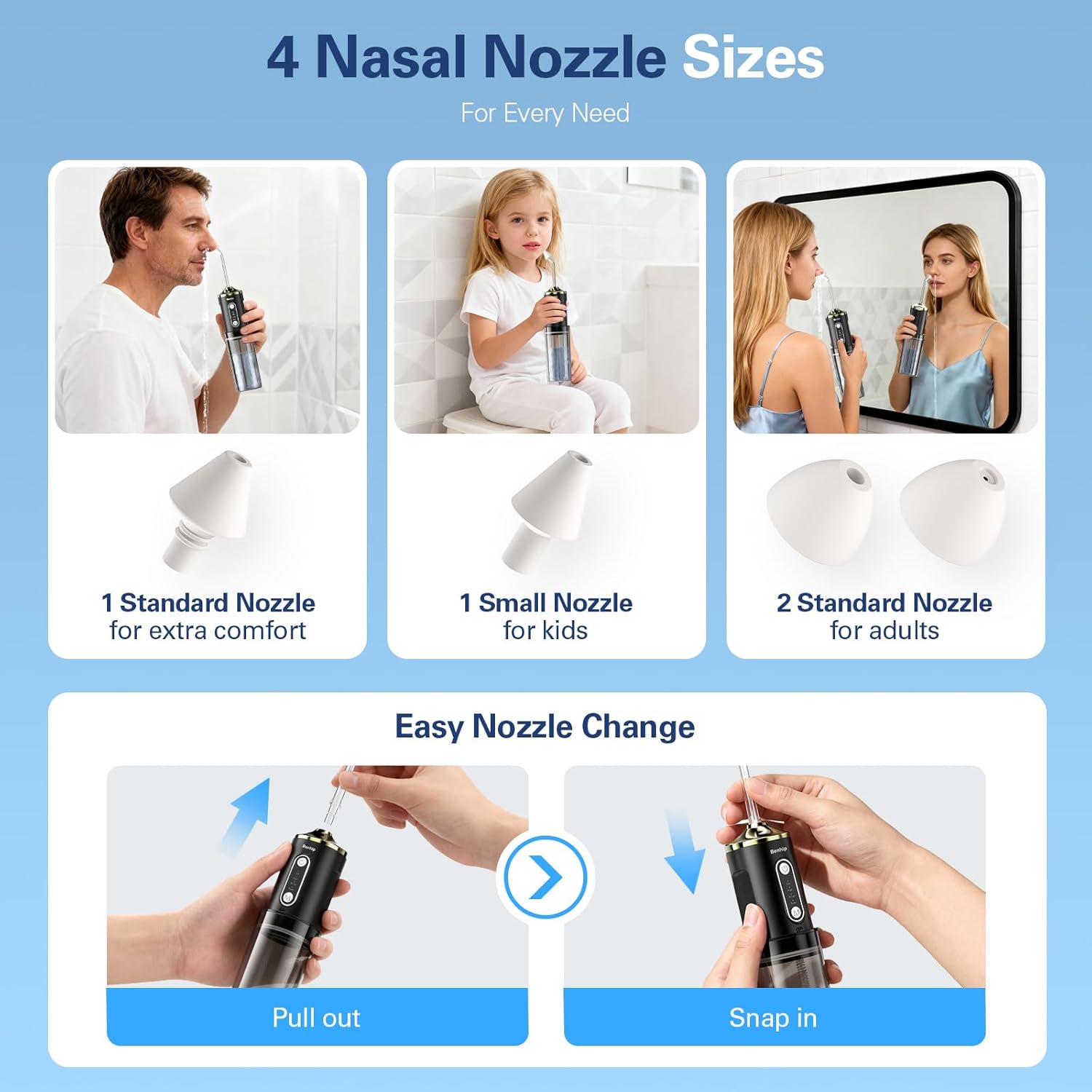 Electric Sinus Rinse Neti Pot, Nasal Rinse with 60 Saline Packets — image 5 of 9