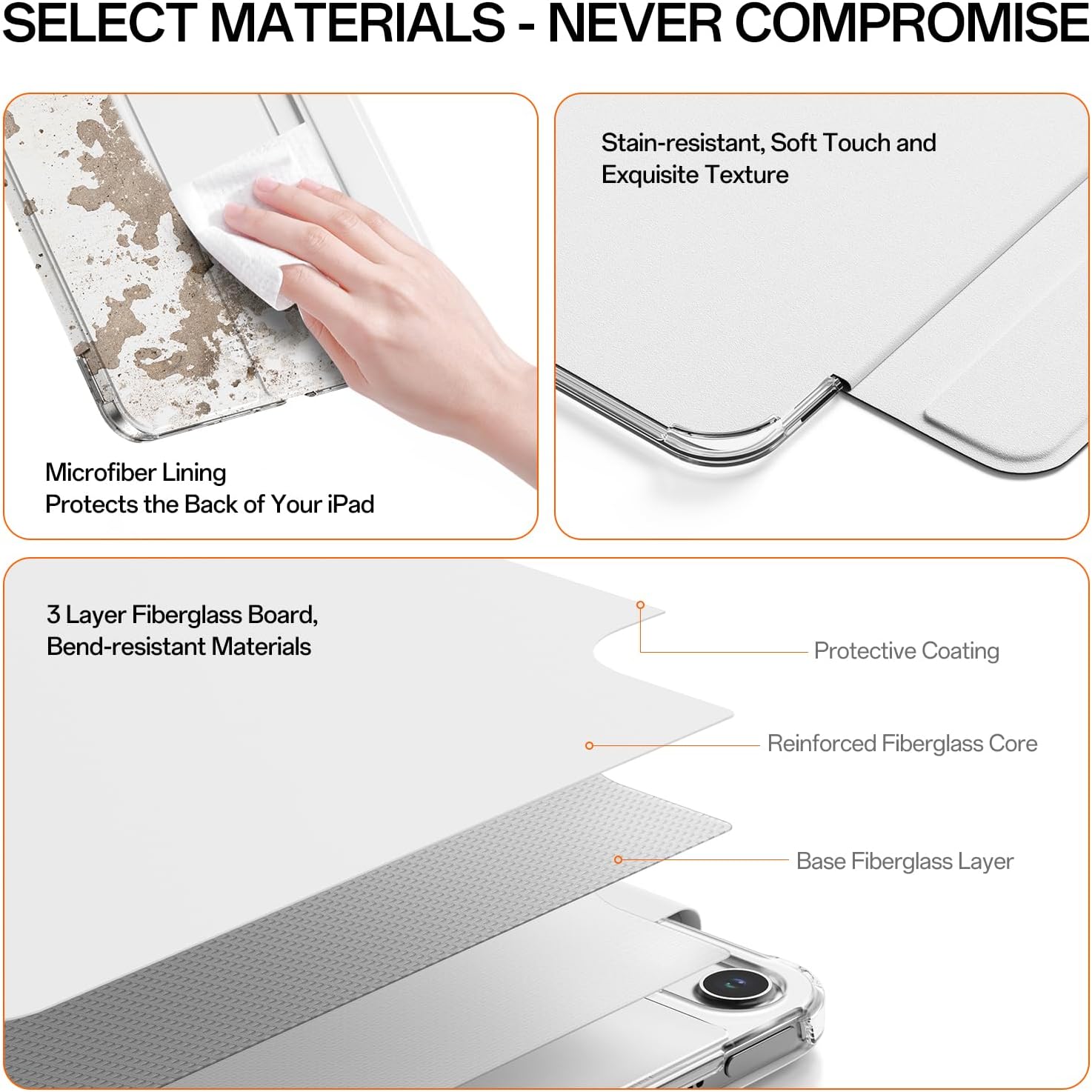 Case for iPad Air 11 Inch M4/M3/M2 (2026/2025/2024), iPad Air 5th/4th Gen (2022/2020), Removable Magnetic Cover, 3 Viewing/Writing Angles, Four-Corner Protectiv, Auto Wake and Sleep (White) — image 6 of 11