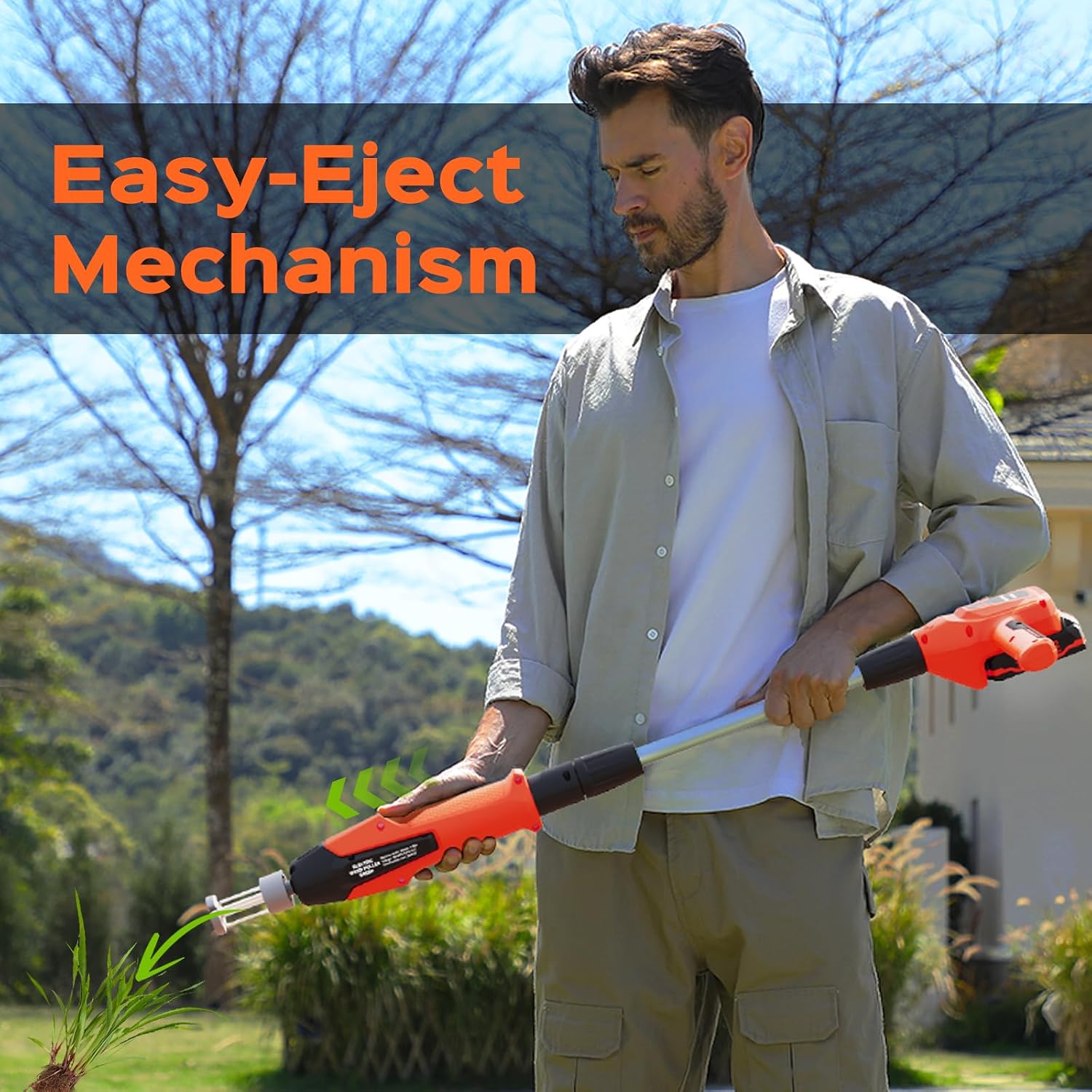 Weed Puller Tool, 21V Powerful Garden Tools Electric Weeder Tool, Orange — image 6 of 9