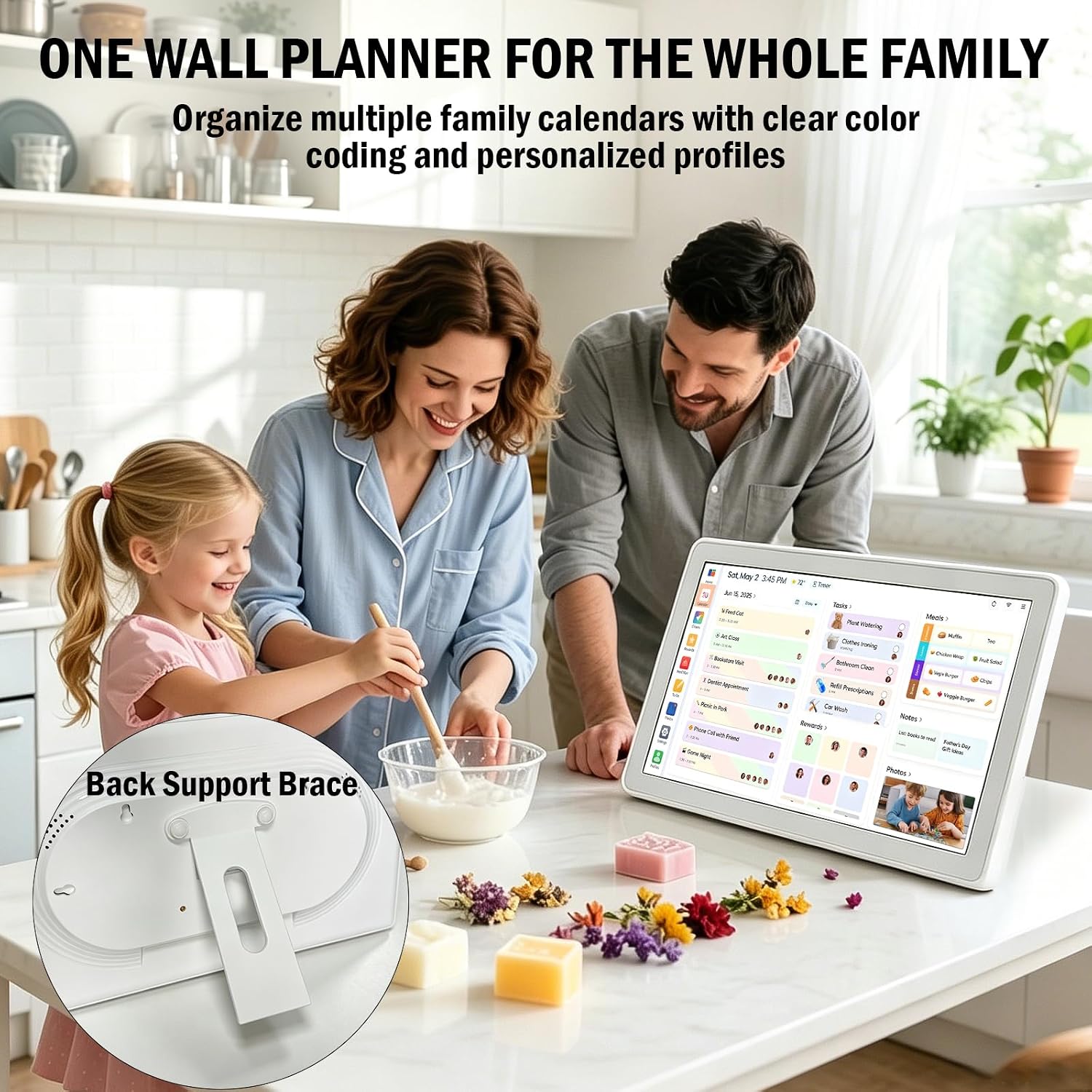 15.6" Smart Digital Wall Calendar - 1080P HD Touchscreen Electronic Planner & Family Hub for Chore Charts & Meal Planning. Auto-Syncs with Google, iCloud, Outlook, Cozi — image 7 of 8