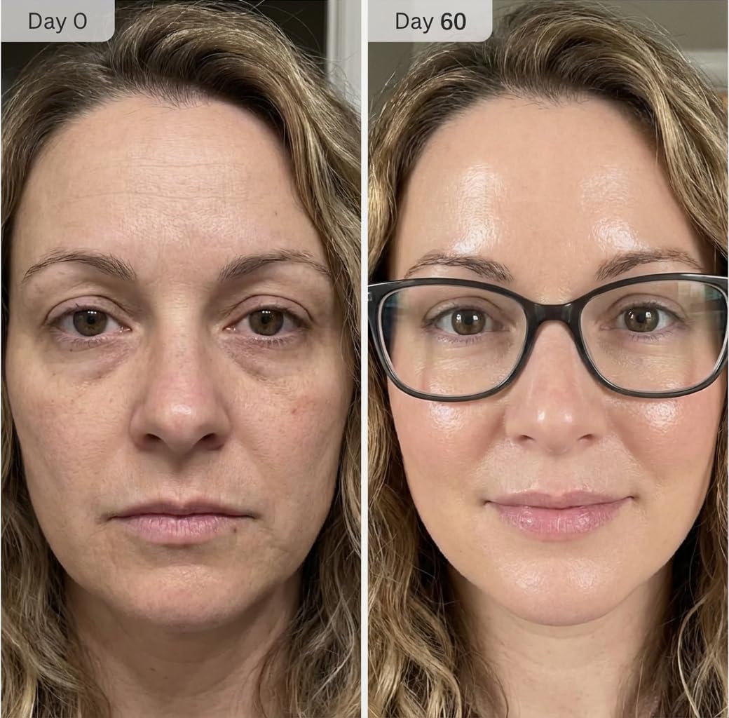 Micro Infusion System for Face & Neck-Micro Infusion Kit to Leave Skin Firmer & Smoother-0.25mm Facial Stamp with Collagen & Hyaluronic Acid Serum for At Home Glow and Anti-aging-3 Month Supply — image 6 of 10