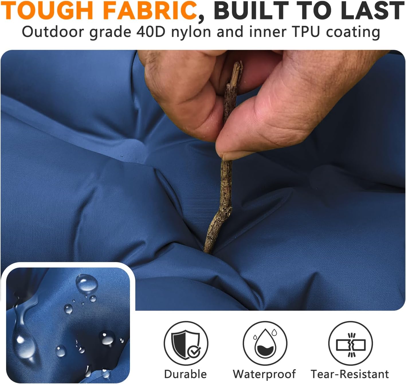 Sleeping Pad for Camping, Built-in Foot Pump with Pillow — image 4 of 7