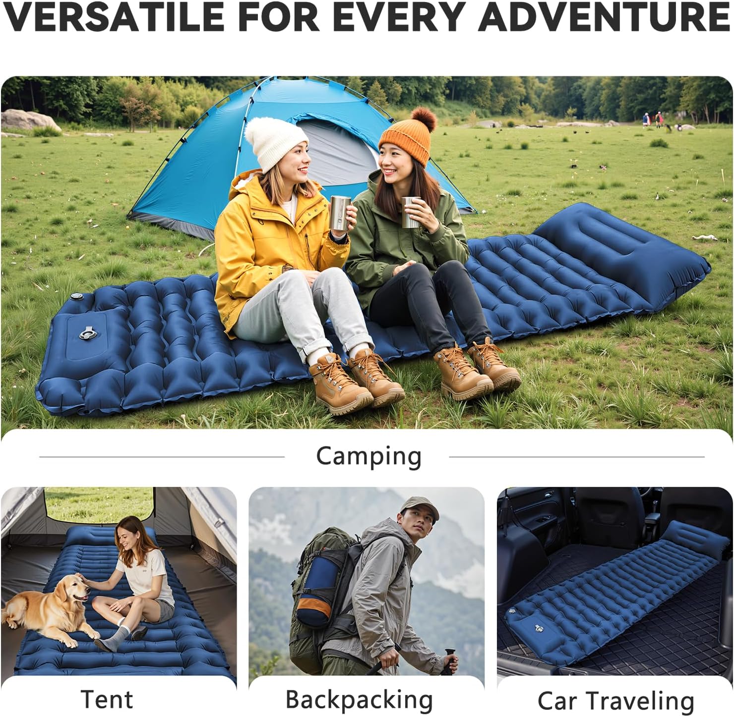 Sleeping Pad for Camping, Built-in Foot Pump with Pillow — image 7 of 7