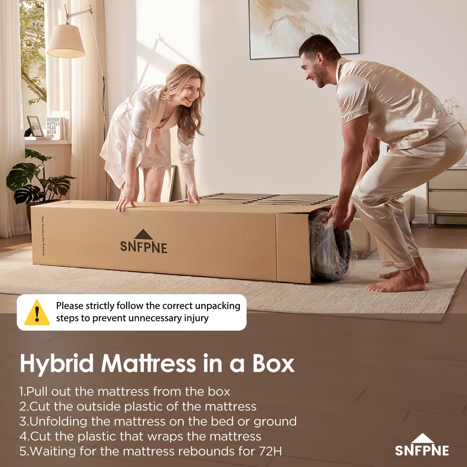 14 Inch Hybrid Mattress with Zoned Pocket Springs & Memory Foam for Pressure Relief, Motion Isolation, Medium Firm (Queen) — image 6 of 8