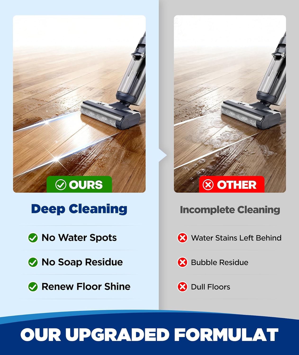 4X Power Floor Cleaning Solution Compatible with Tineco, Deionized Water MultiHard Floor Cleaner For 0 Residue, Low-Foam Machine-Safe Cleaner Solution for Vacuum Mop, Pet Safe, Fresh Scent, 2×16.9oz — image 3 of 7