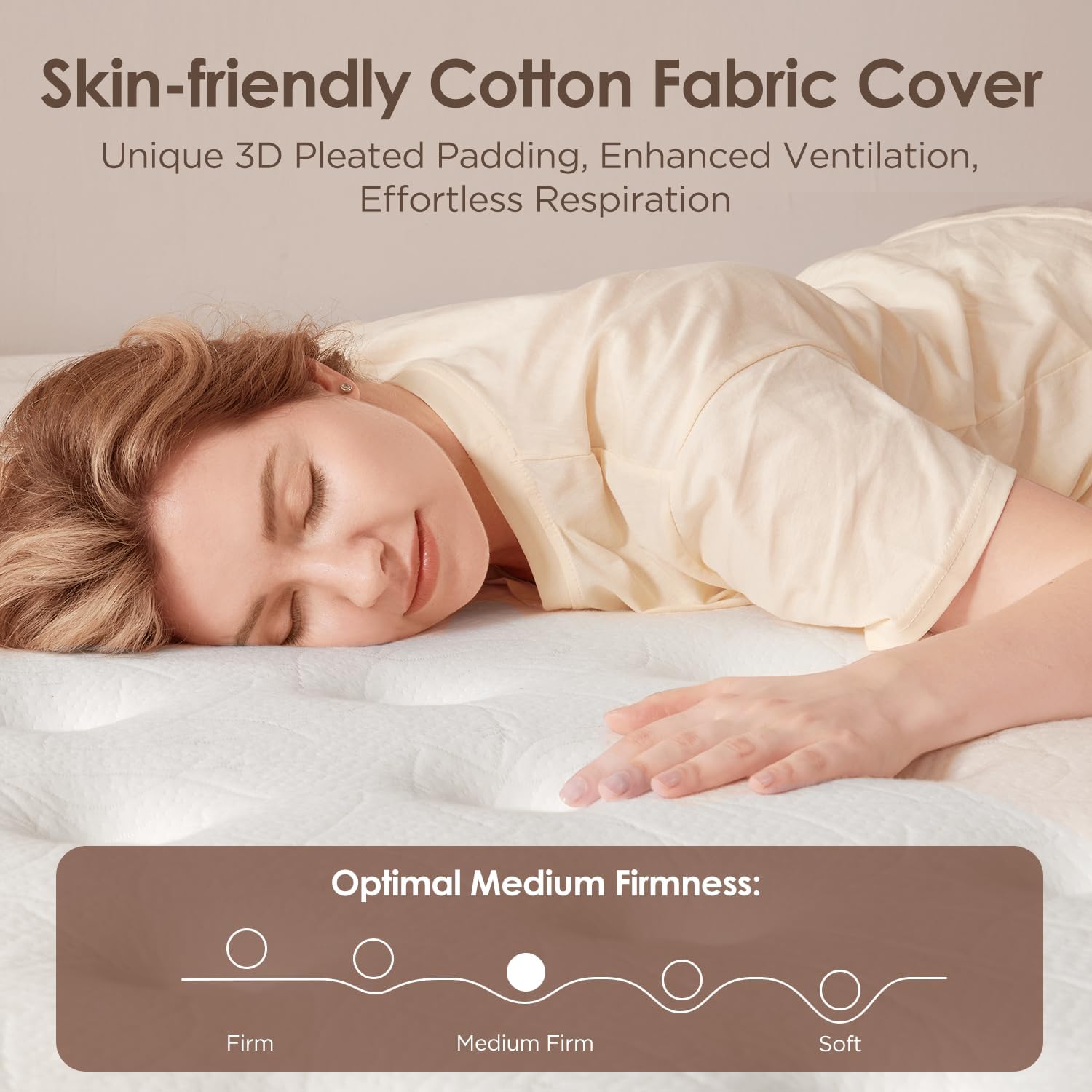 14 Inch Queen Mattress, Medium Firm Hybrid Mattress Queen with Zoned Pocket Springs & Memory Foam for Pressure Relief, Motion Isolation | Fiberglass-Free, CertiPUR-US Certified | 80" x 60" — image 4 of 8