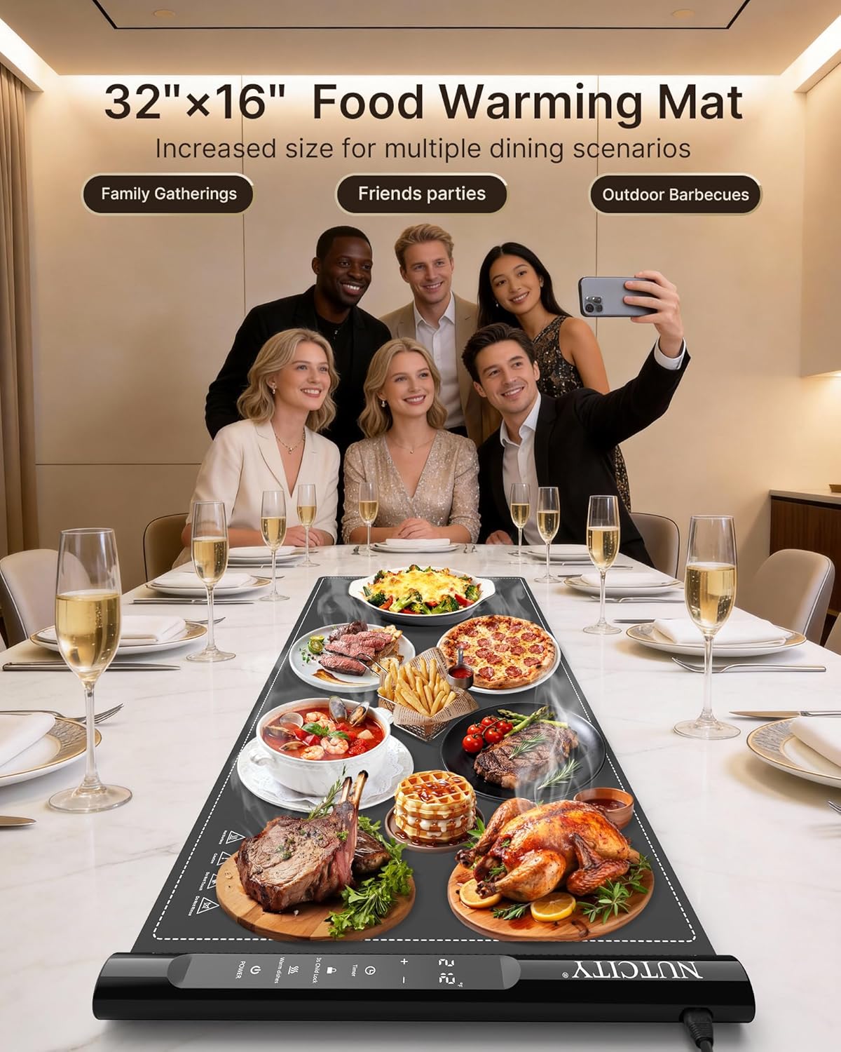Extra Large Food Warming Mat 32" x 16" with Insulation Pad — image 2 of 9