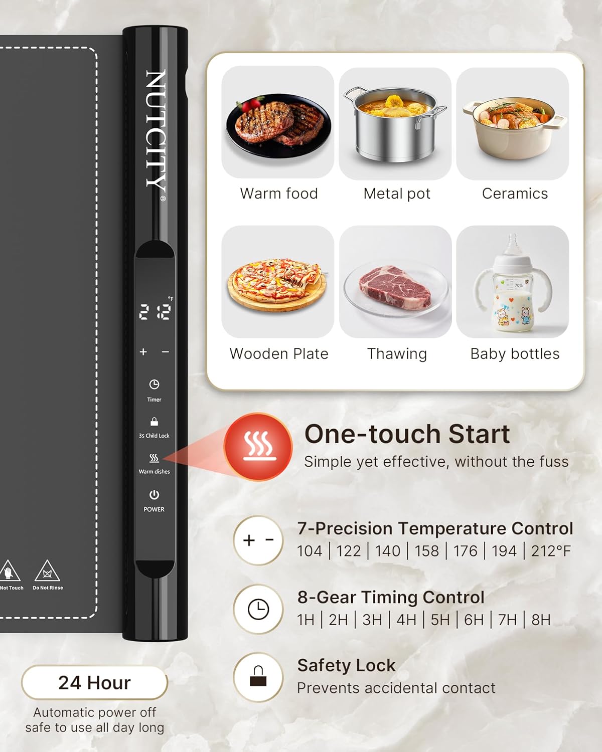 Extra Large Food Warming Mat 32" x 16" with Insulation Pad — image 3 of 9