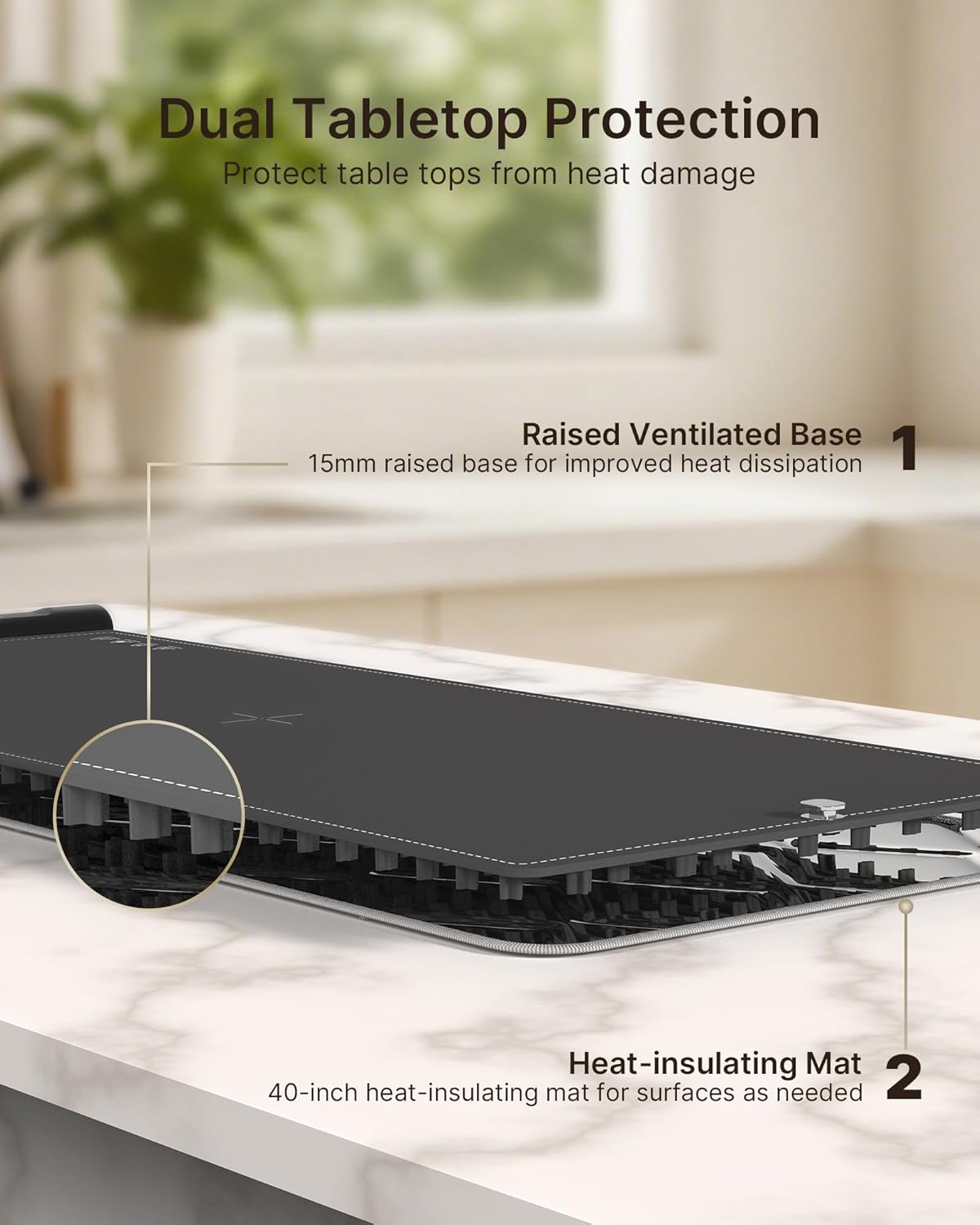 Extra Large Food Warming Mat 32" x 16" with Insulation Pad — image 5 of 9
