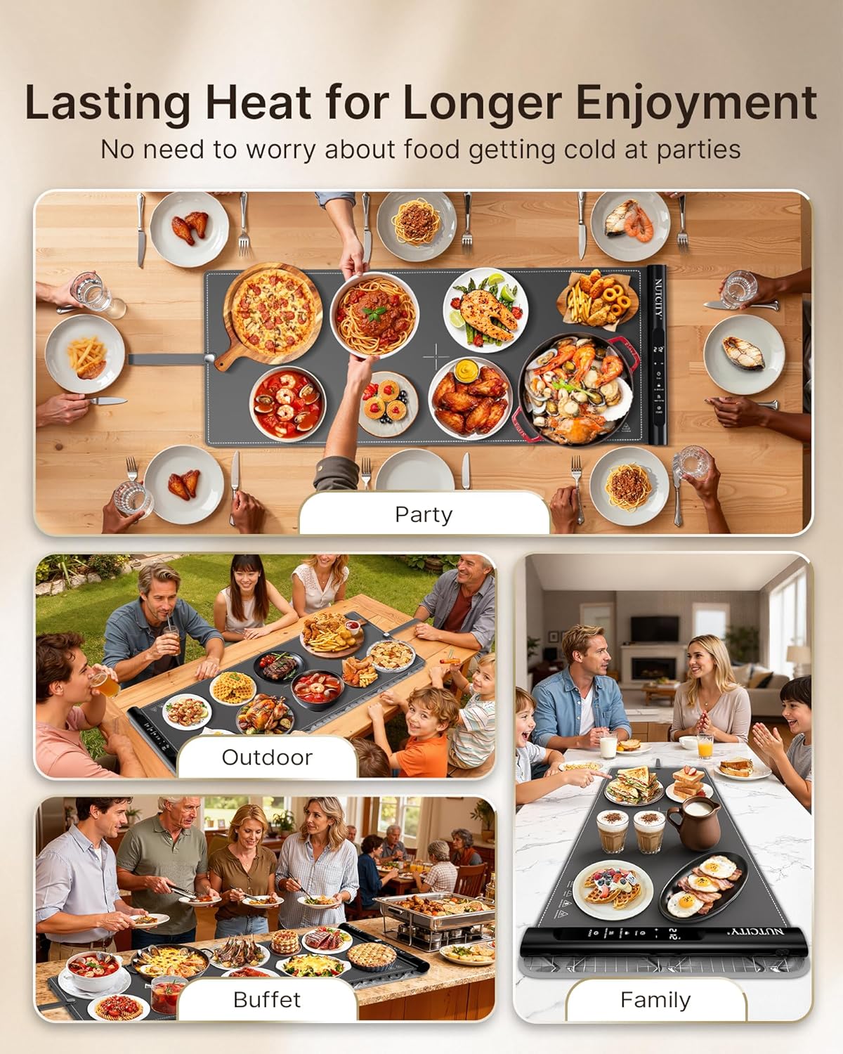Extra Large Food Warming Mat 32" x 16" with Insulation Pad — image 7 of 9