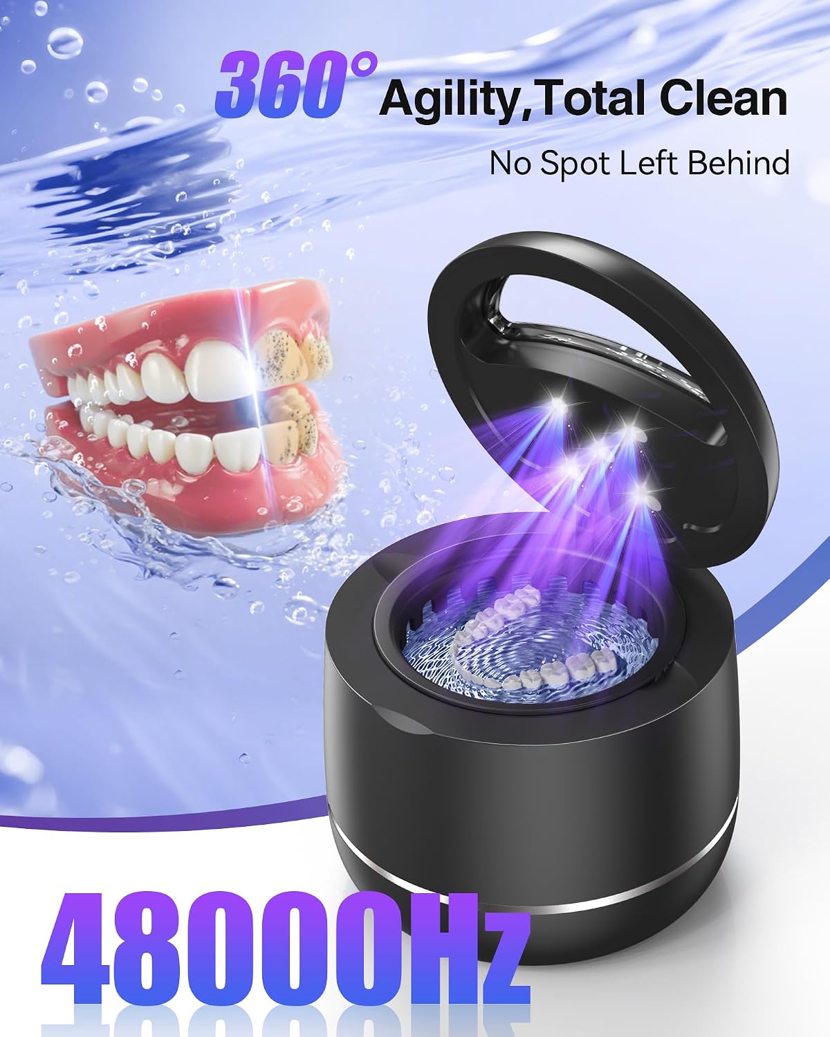 Ultrasonic Retainer Cleaner Machine for Night Guard, 48kHz, 7.8oz — image 2 of 10