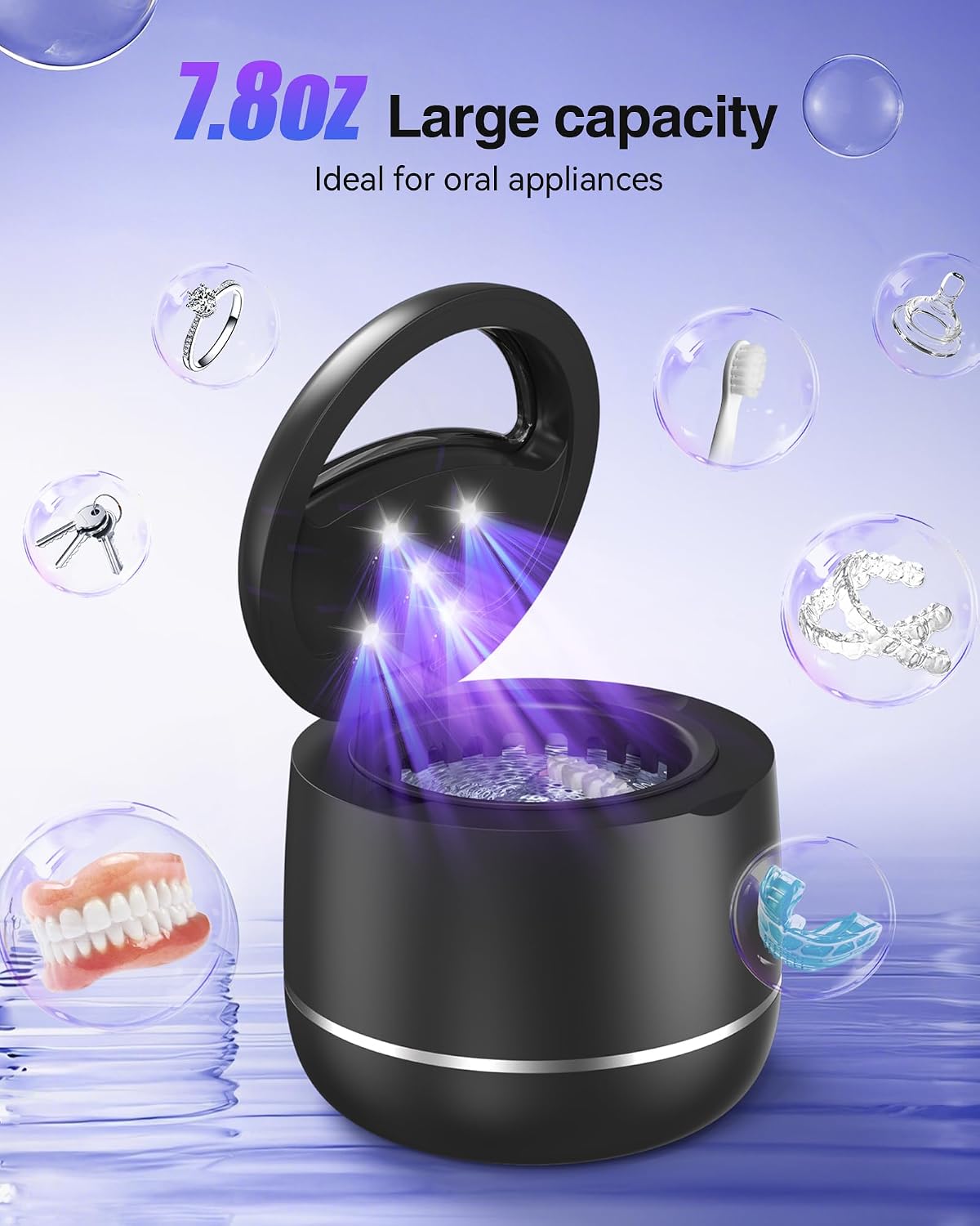 Ultrasonic Retainer Cleaner Machine for Night Guard, 48kHz, 7.8oz — image 5 of 10