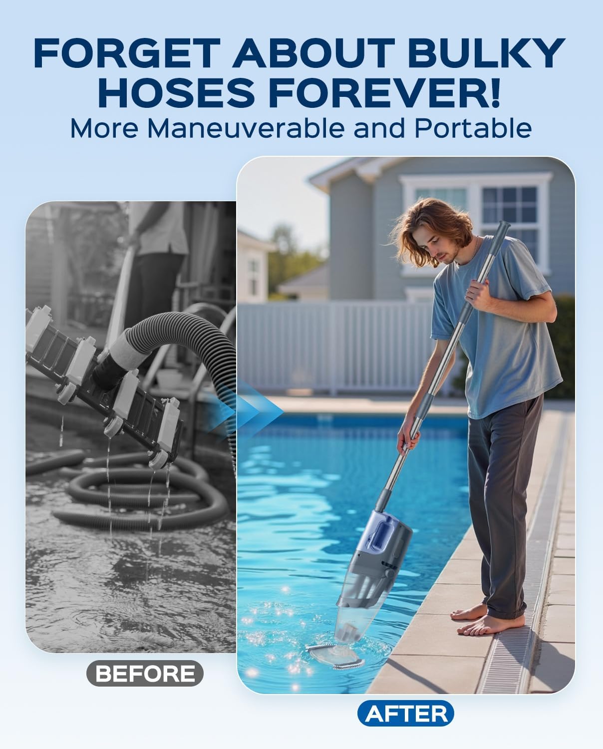 Cordless Handheld Pool Vacuum Cleaner for Inground Pool with Pole — image 2 of 7