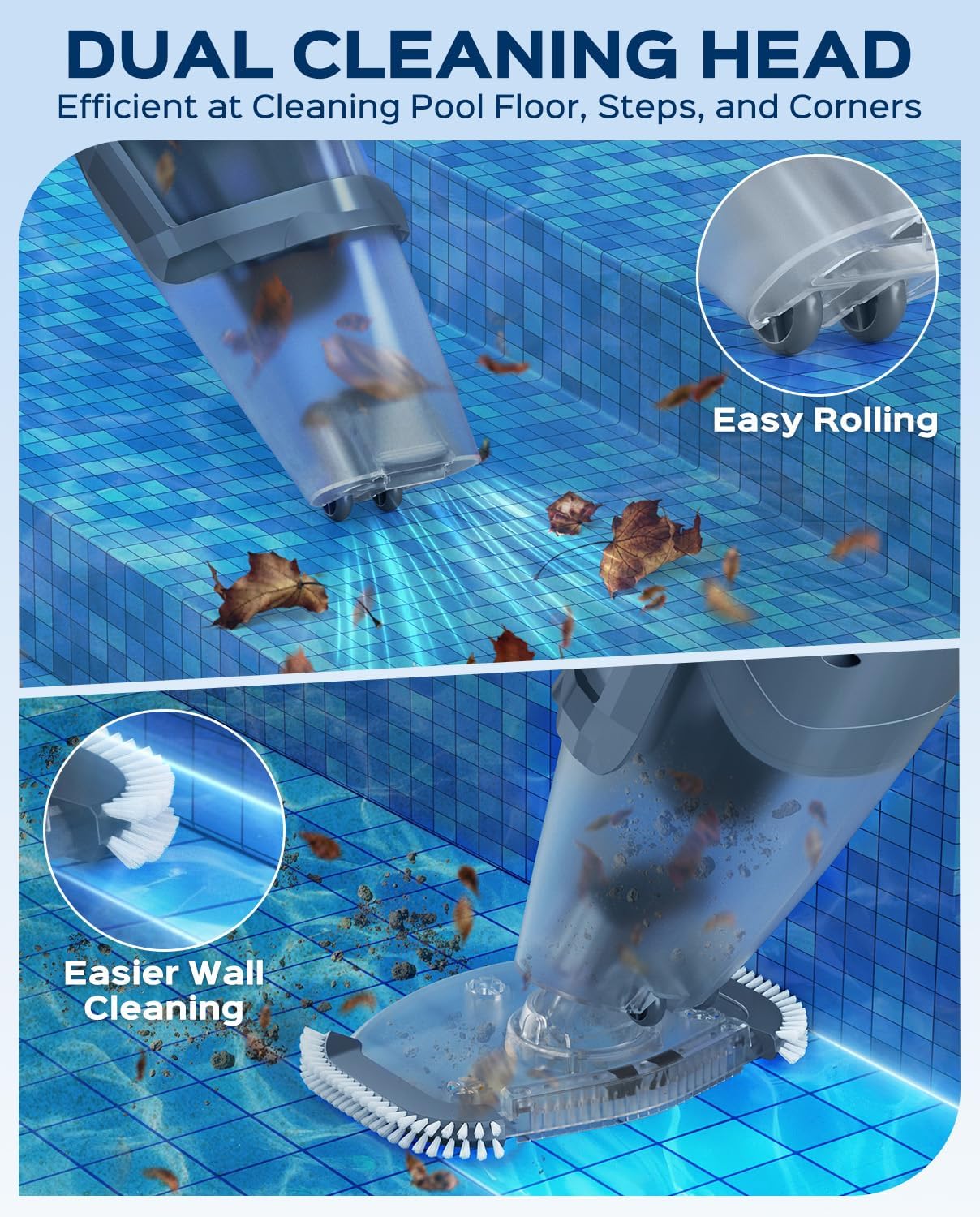 Cordless Handheld Pool Vacuum Cleaner for Inground Pool with Pole — image 4 of 7