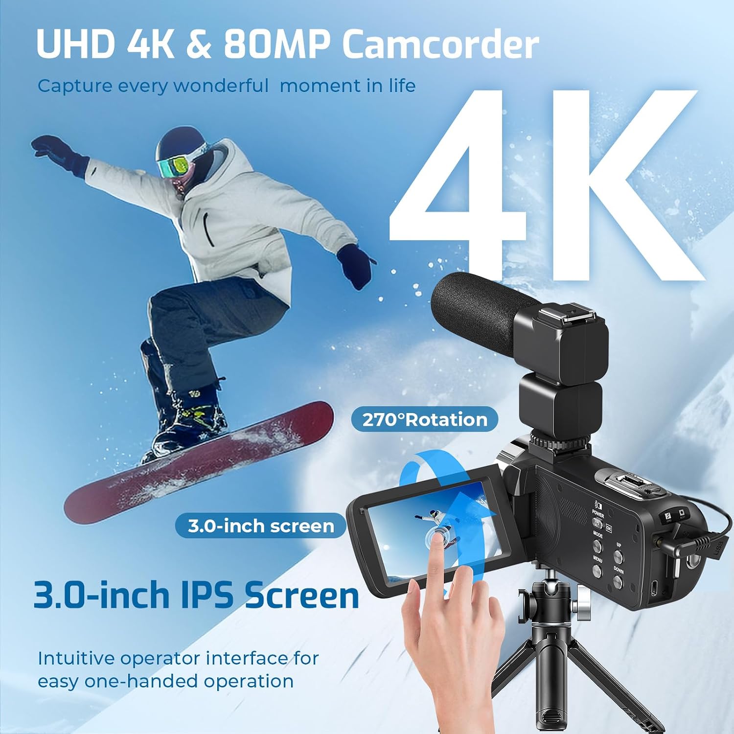 4K Video Camera Ultra HD 80MP Camcorder for YouTube Vlogging Webcam — image 2 of 8
