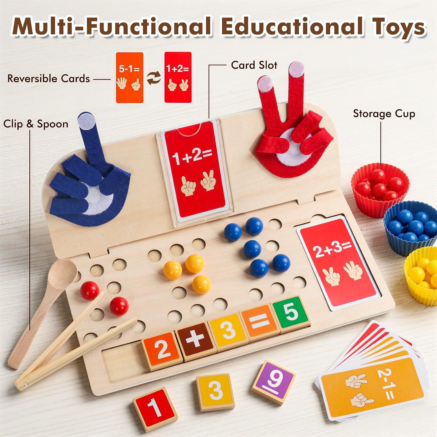 Math Manipulatives Montessori Toys for 3 Year Old Preschool Educational Toy — image 6 of 8
