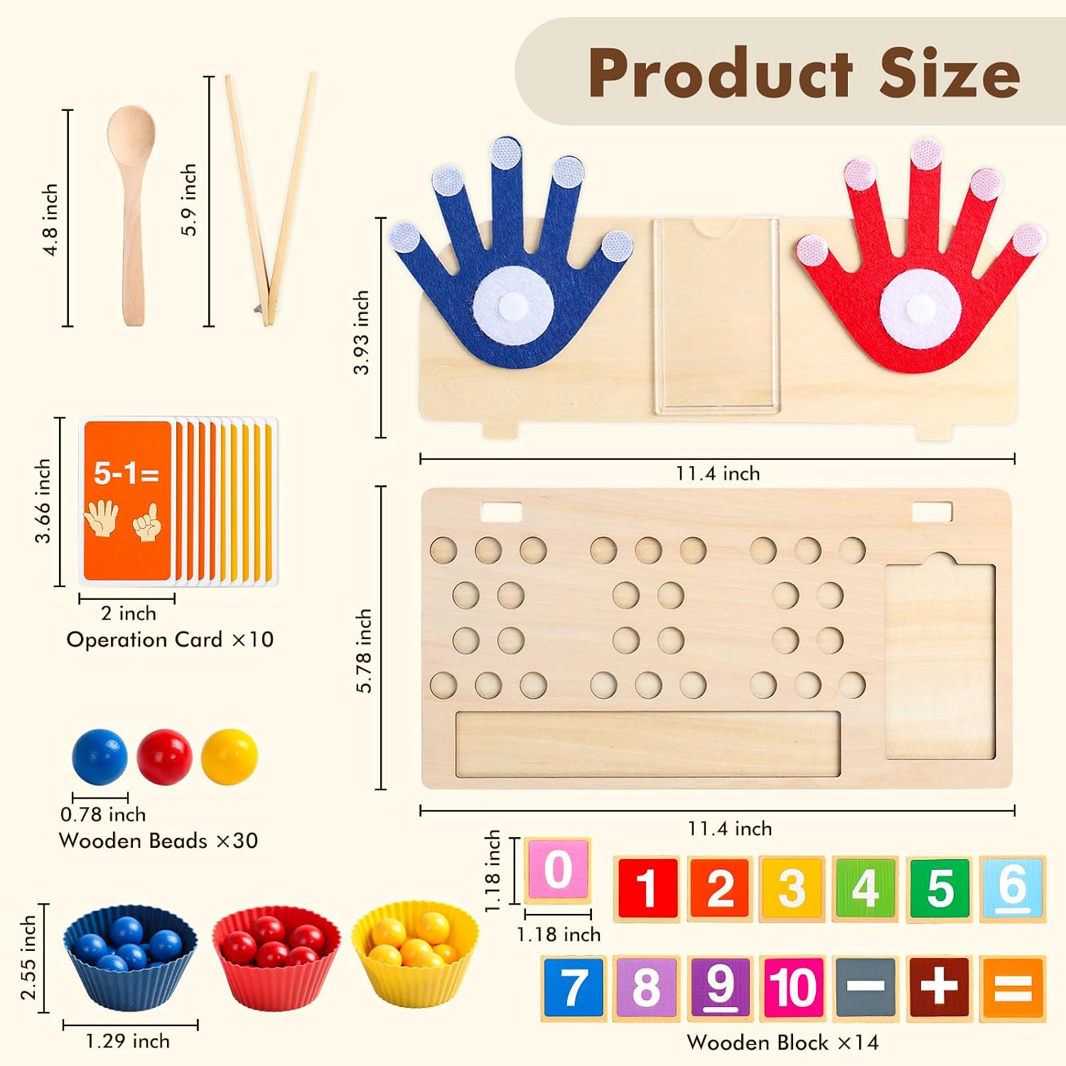 Math Manipulatives Montessori Toys for 3 Year Old Preschool Educational Toy — image 7 of 8