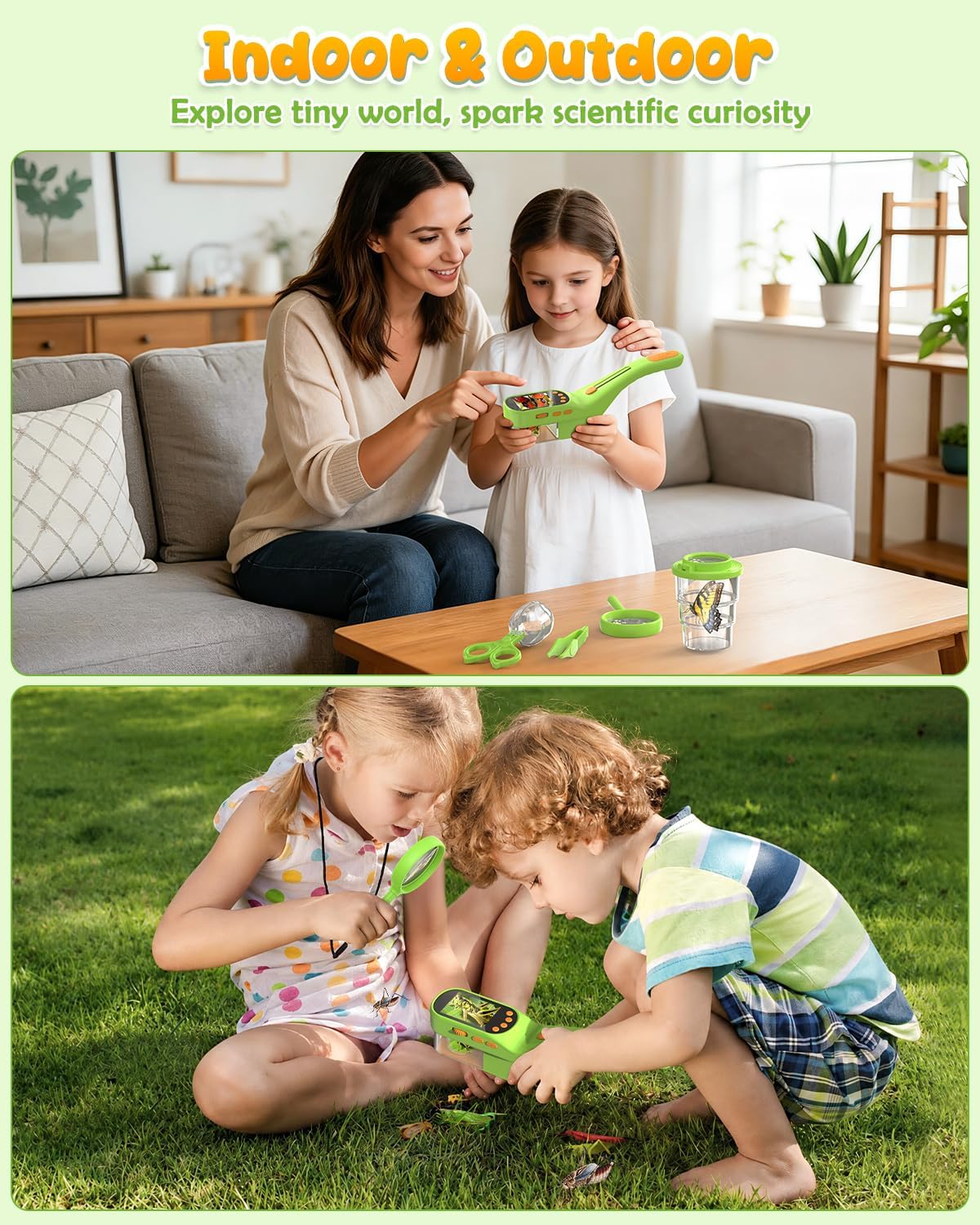 Bug Catcher for Kids,Kids Microscope,3-in-1 Insect Catching Kit for Kid — image 6 of 10