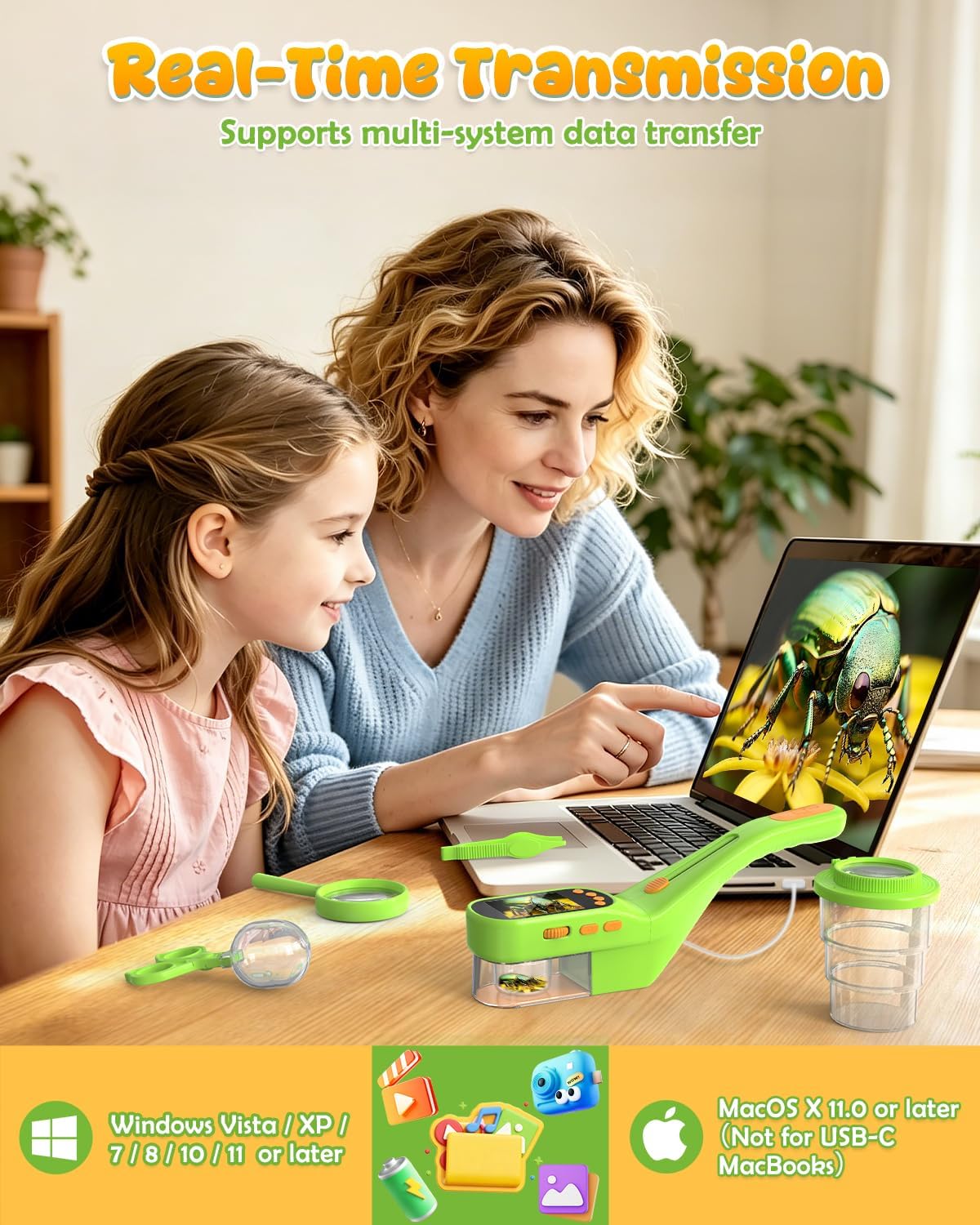 Bug Catcher for Kids,Kids Microscope,3-in-1 Insect Catching Kit for Kid — image 7 of 10