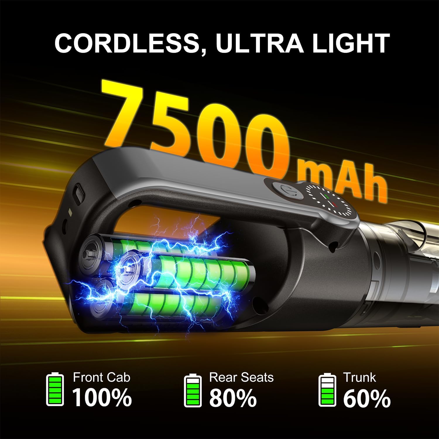 25Kpa Handheld Vacuum Cordless Cleans Car, Home and Office Fast — image 3 of 8