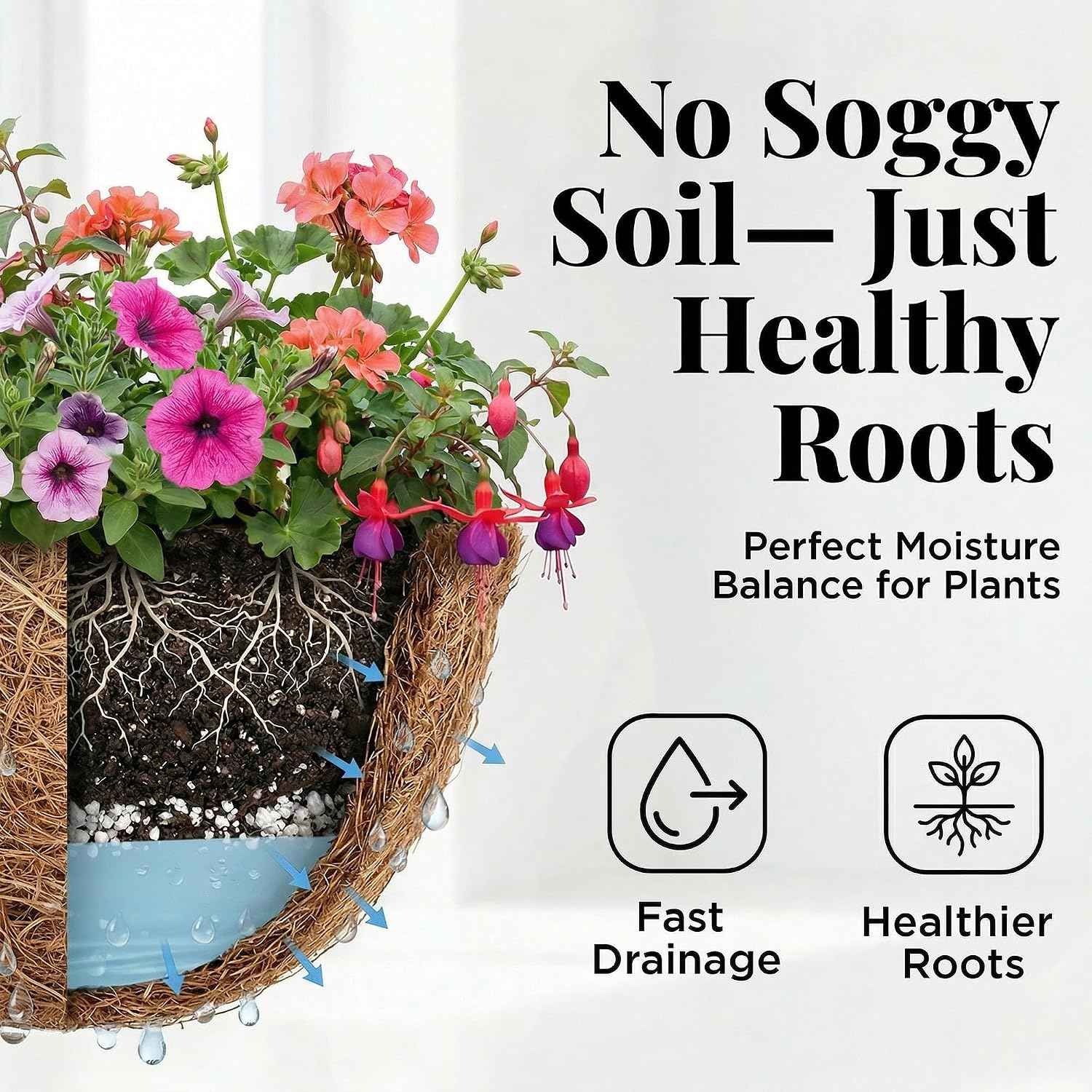 Coco Liners for Planters 14 Inch, 6 Pack Coco Basket Liners for Hanging — image 3 of 6