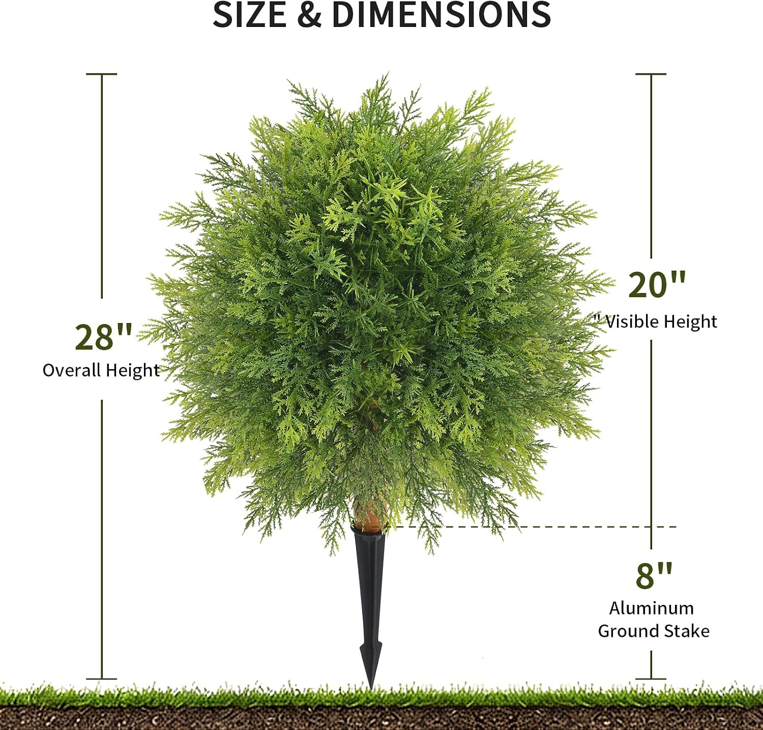 2 Pack Artificial Bushes Plants 28" Topiary Ball Trees Outdoor Decor — image 3 of 9