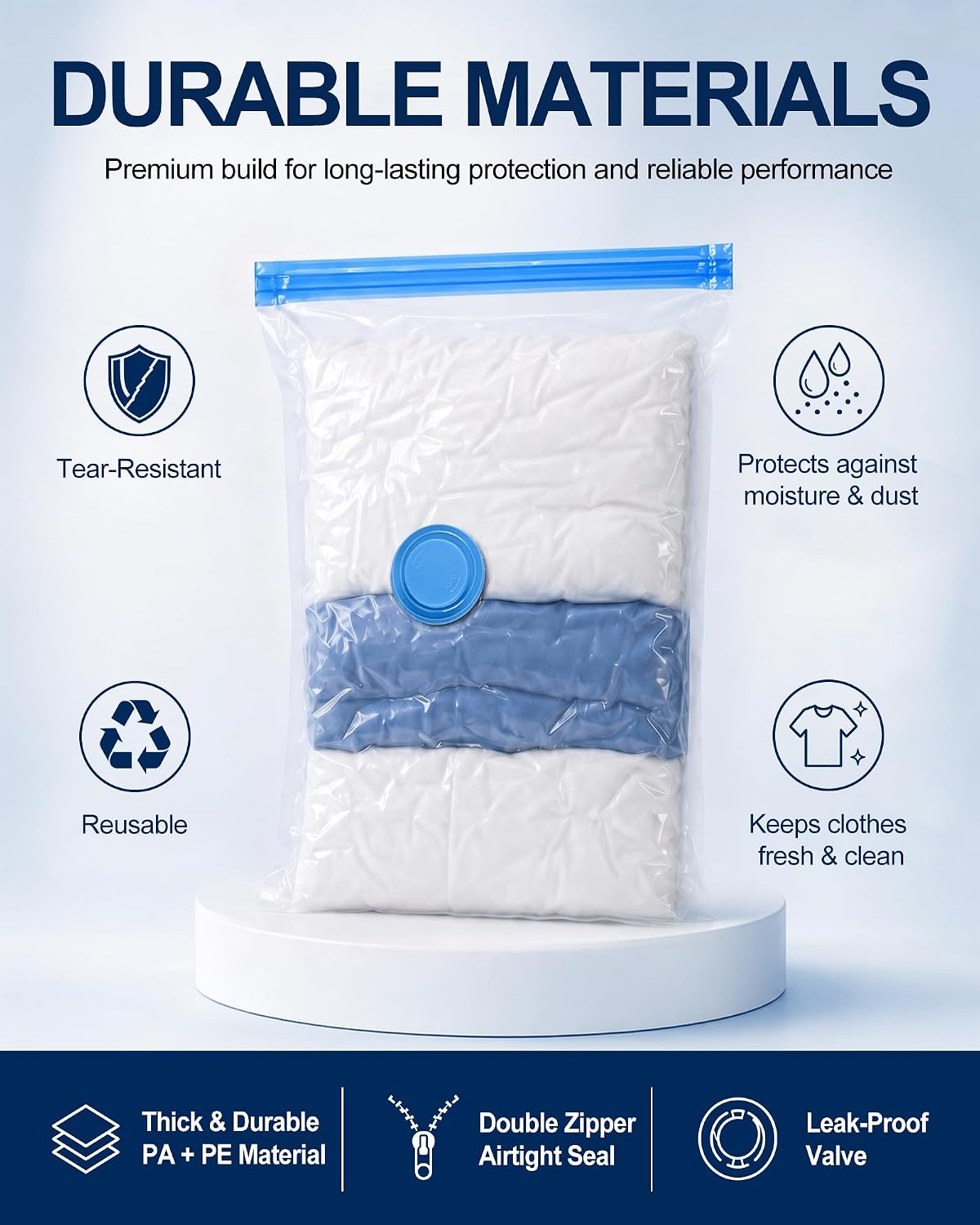 7-Pack Small Vacuum Storage Bags for Travel with Hand Pump and Shoe Bags — image 5 of 6
