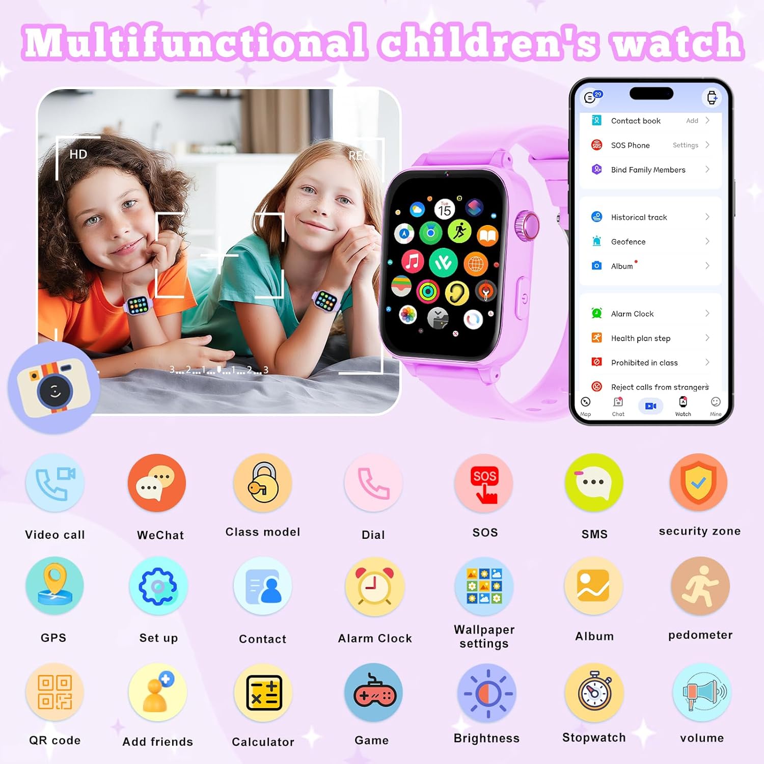 4G Kids Smart Watch for Boys Girls GPS Tracker, Children Watches Phone Call — image 2 of 11