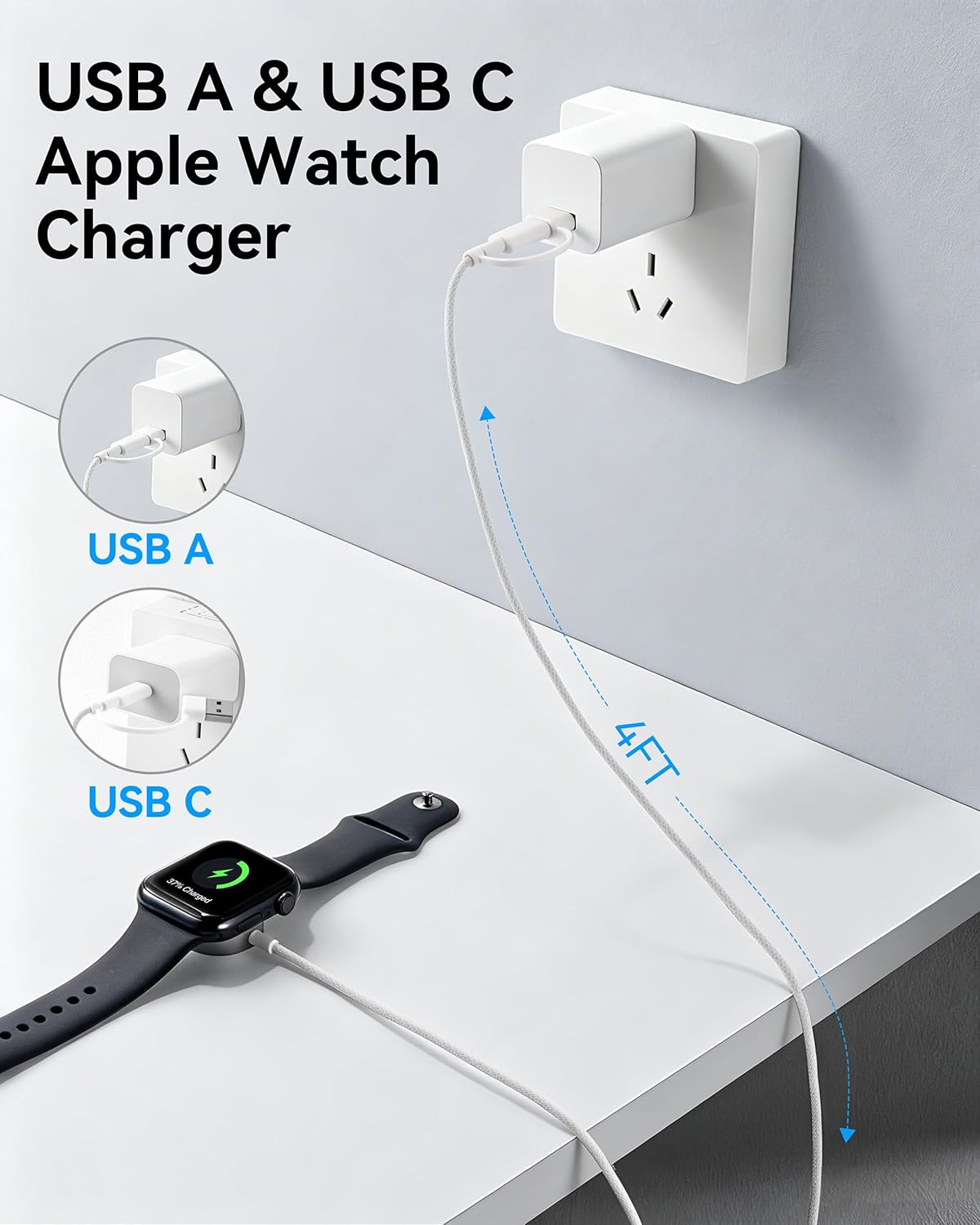 2 in 1 Travel Essentials for Apple Watch Charger，Multi Charging Cable — image 5 of 9