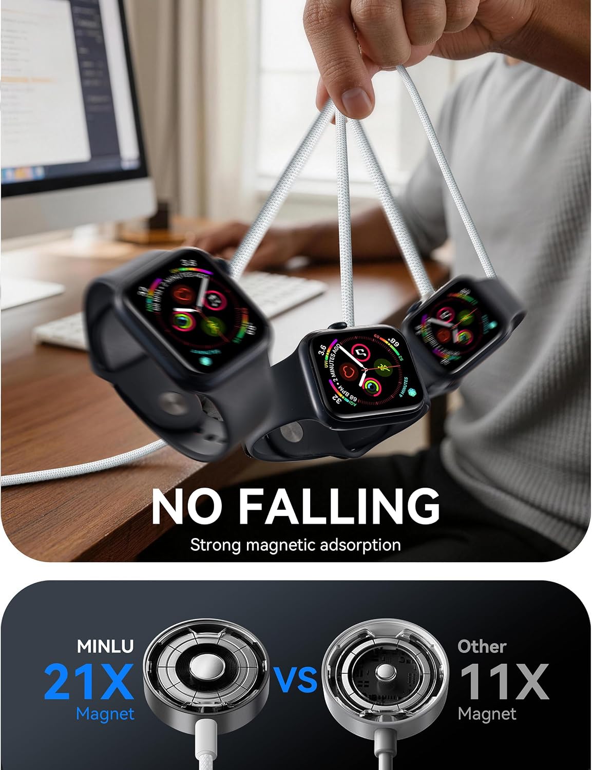 2 in 1 Travel Essentials for Apple Watch Charger，Multi Charging Cable — image 8 of 9