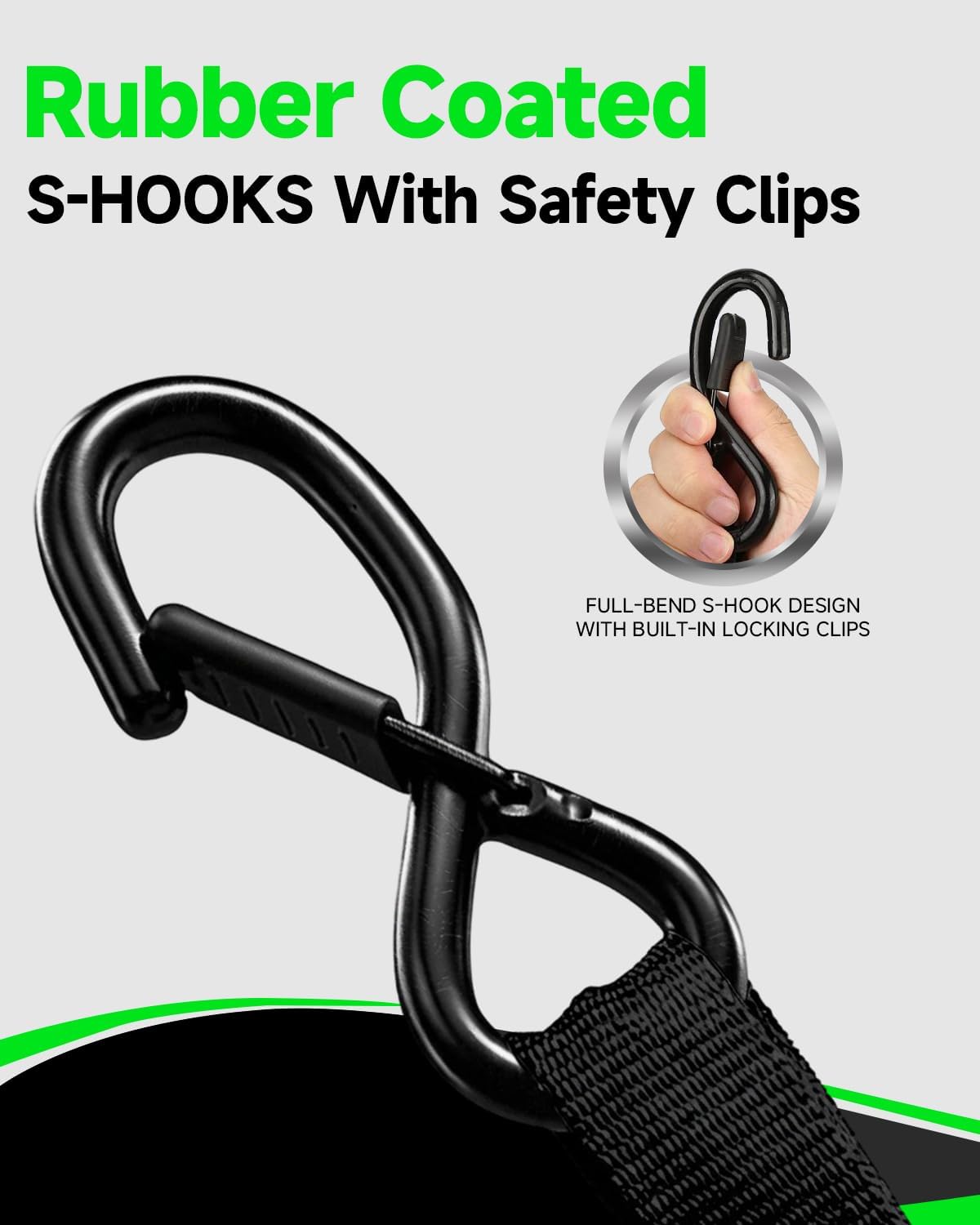 Retractable Ratchet Straps (4-Pack) 1” x 10ft, 1650lb Break Strength — image 4 of 7