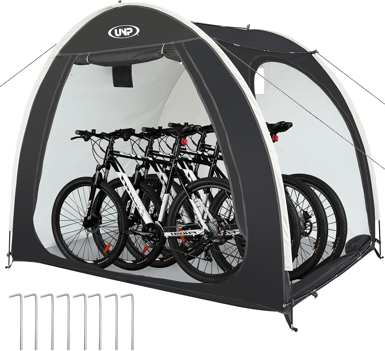 Bike Storage Shed Tent, Portable Outdoor Bike Storage Tent with 210D Oxford Thick PU4000 Waterproof for 1/2/3/4 Bikes, Bike Covers Storage Shed for Bicycles, Lawn Mower, Garden Tools