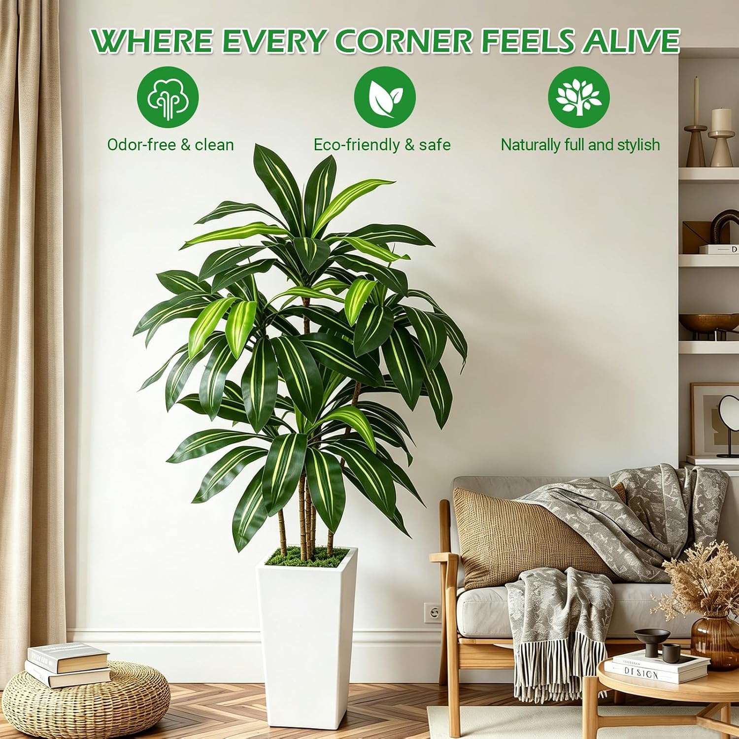 5FT Artificial Dracanea Plant with Heavy Duty Planter — image 4 of 9