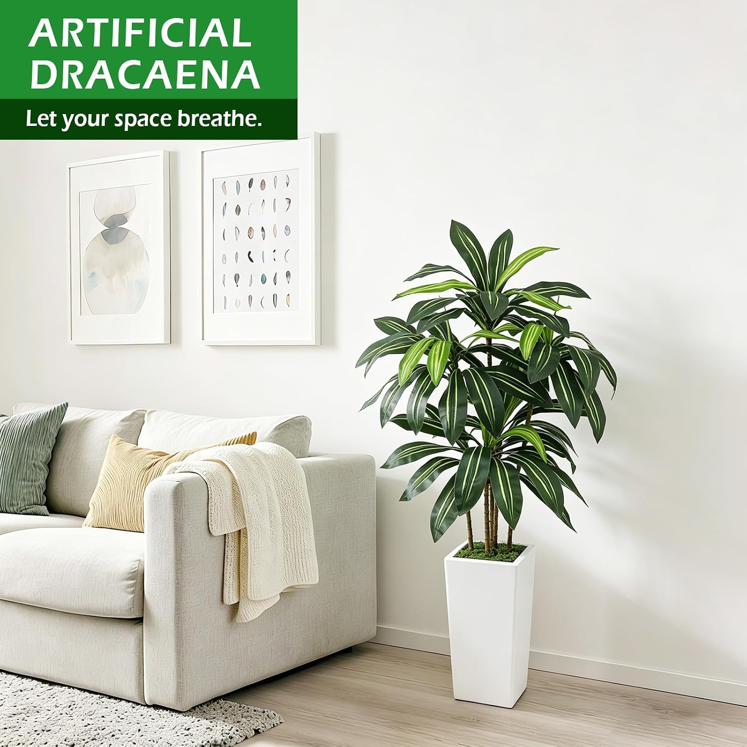 5FT Artificial Dracanea Plant with Heavy Duty Planter — image 5 of 9