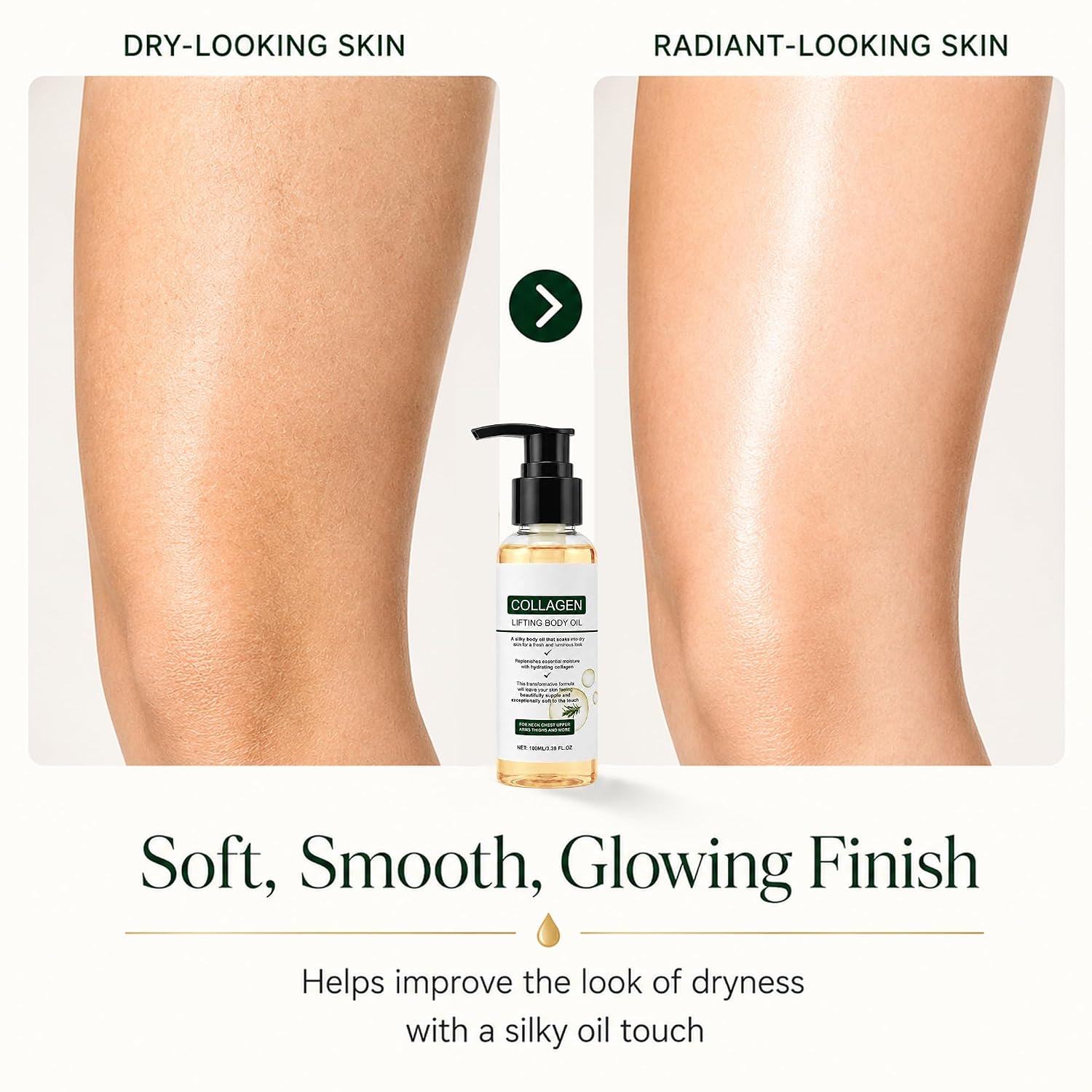Collagen Body Oil, Firming & Hydrating Body Oil for Dry Skin, Lightweight Non-Greasy Moisturizing Body Oil, 6.76 Fl Oz — image 4 of 6