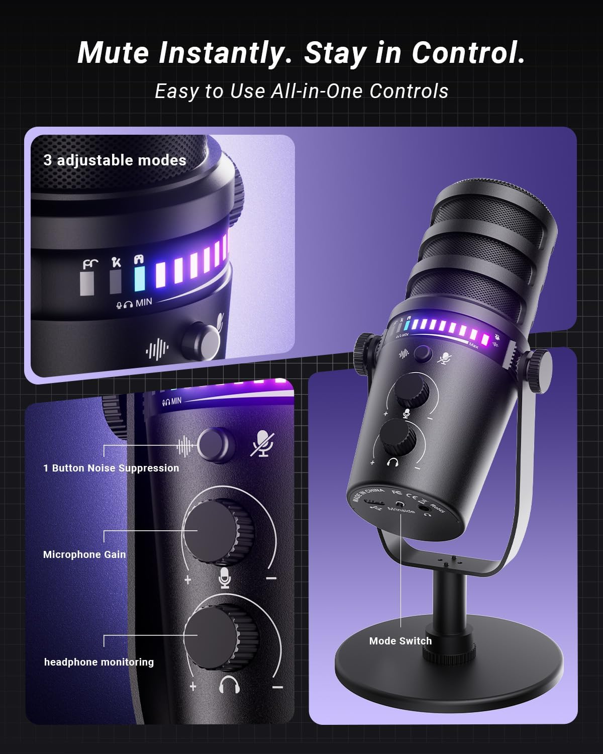 MH-01 RGB USB Condenser Microphone — image 4 of 8