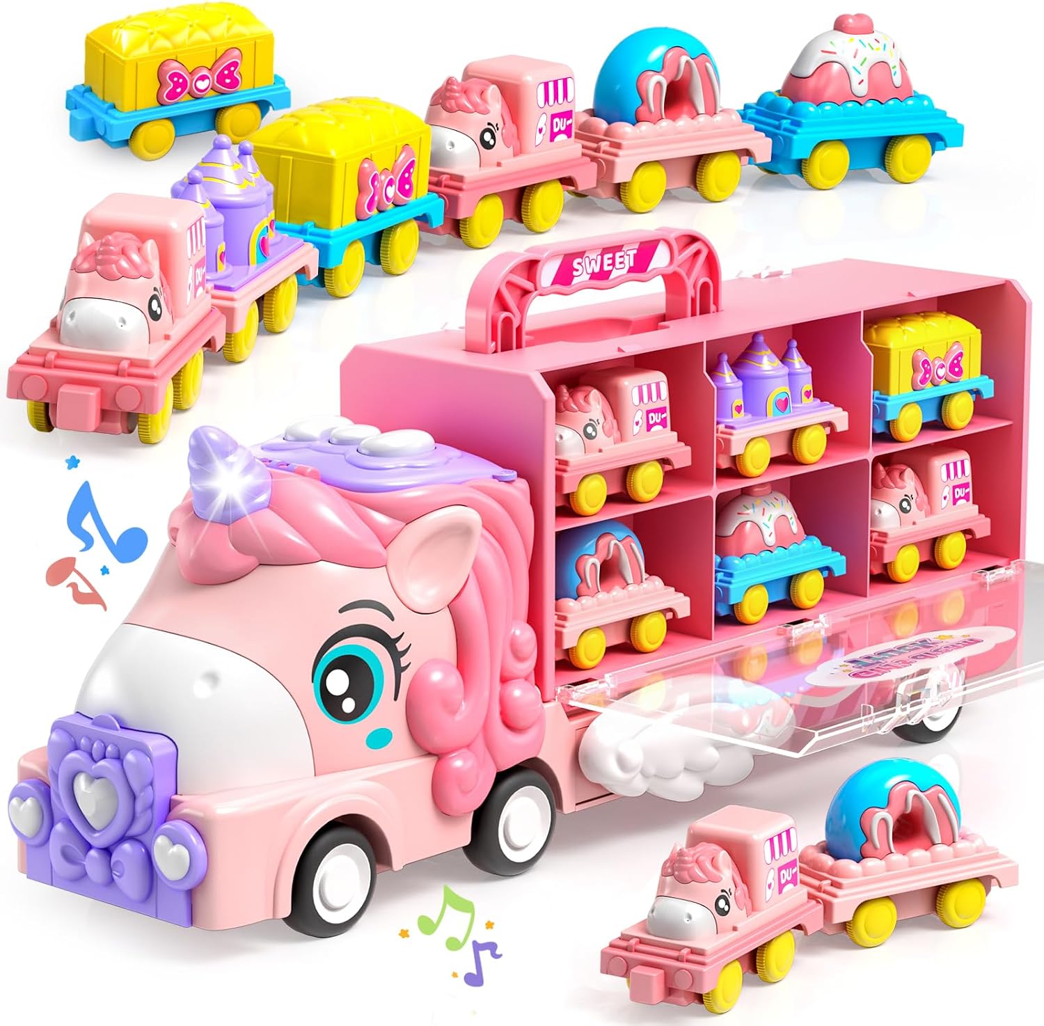 Car Toys for 2 3 4 5 6 Year Old Girl, Unicorn Toys for Girls Age 4-6