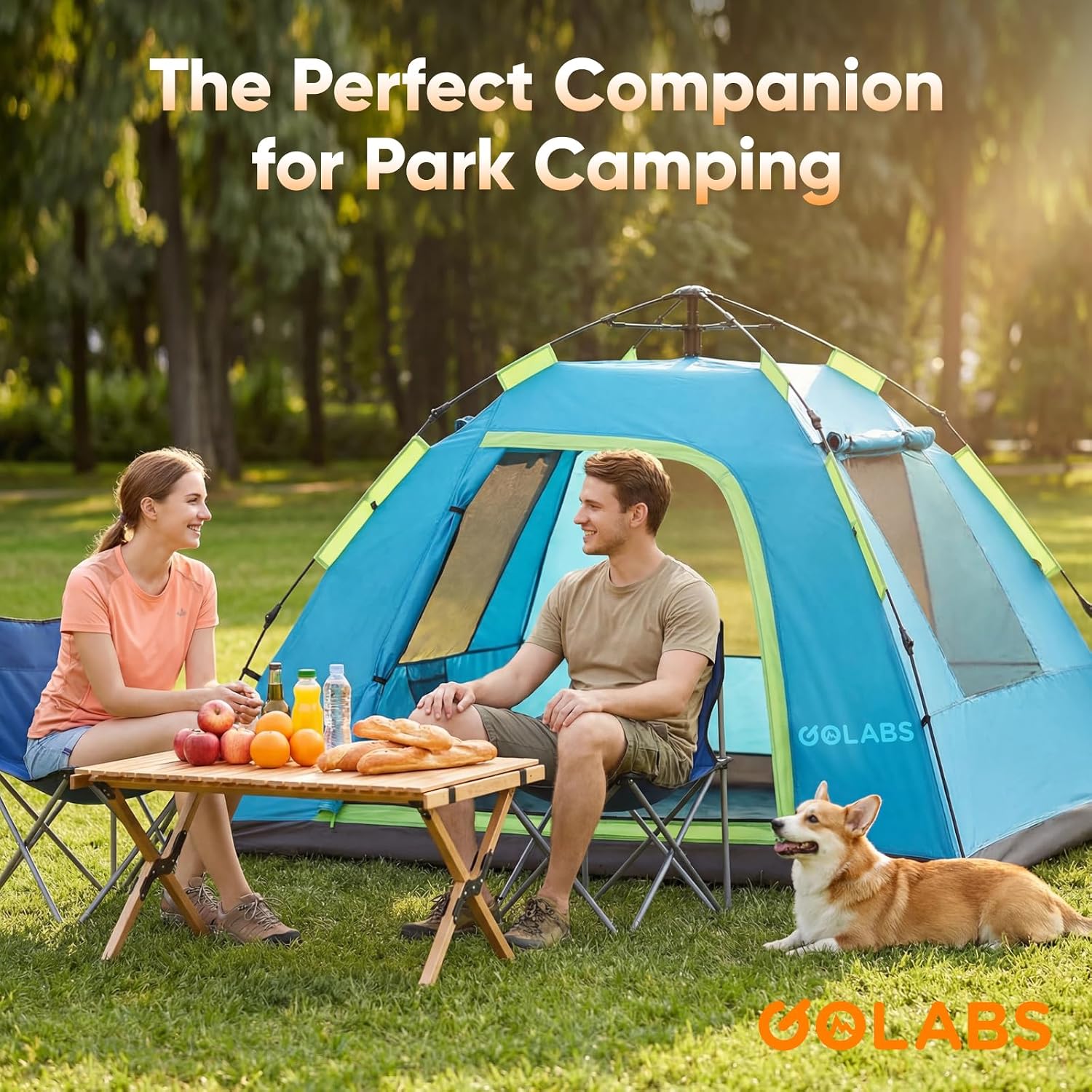 CT3 2 Person Camping Tent, 1-Minute Quick Setup by Pre-Attached Pole — image 7 of 7