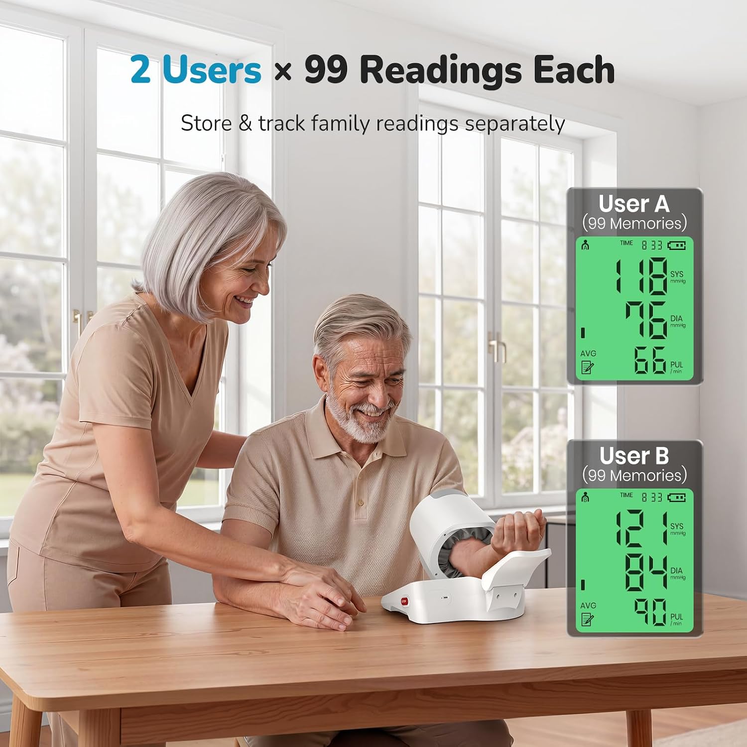 Blood Pressure Monitor for Home Use, No-Wrap Auto-Fit Design — image 4 of 9