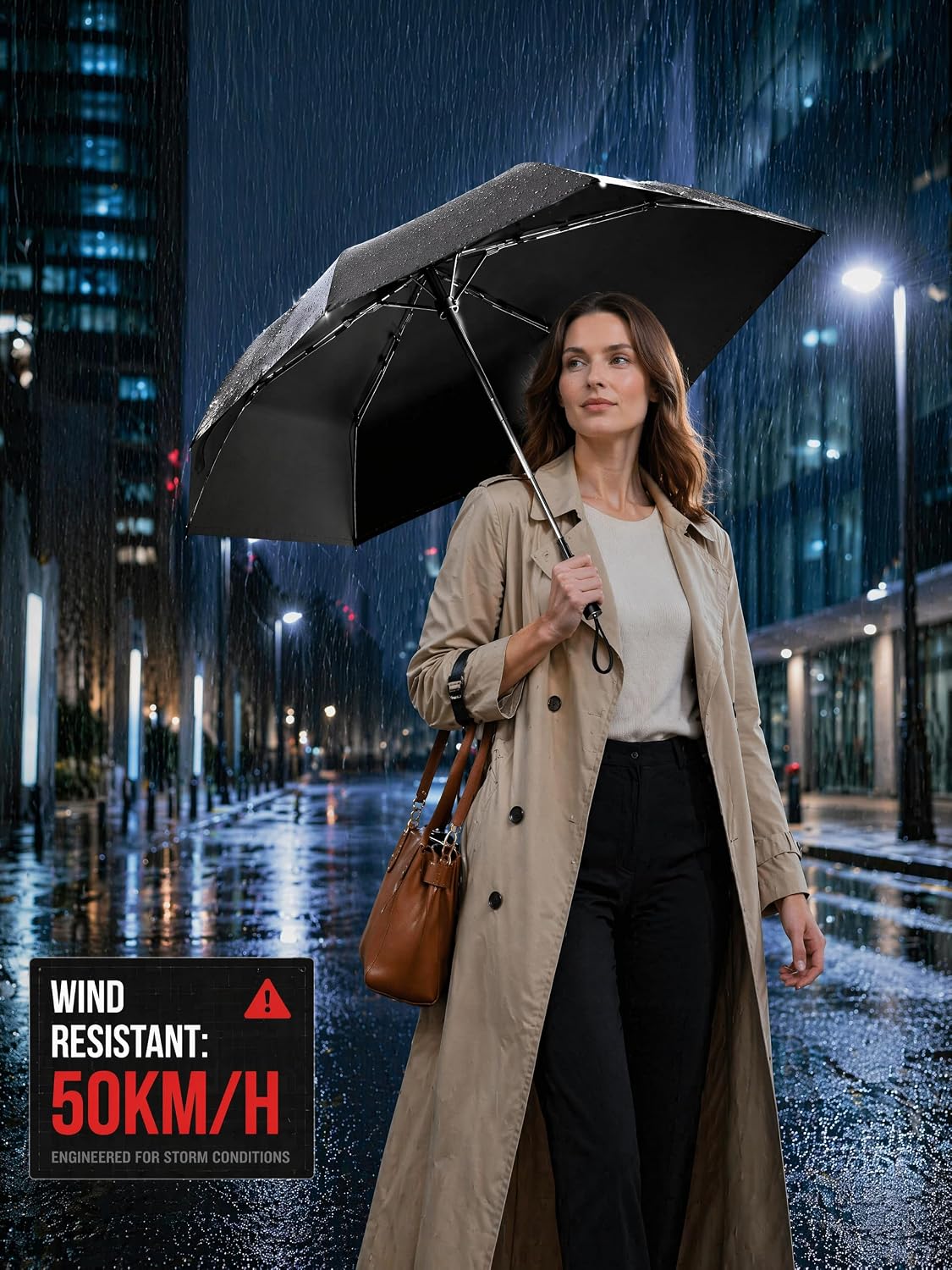 UPF 50+ Compact Travel Umbrella, Windproof Automatic UV Umbrella — image 7 of 8