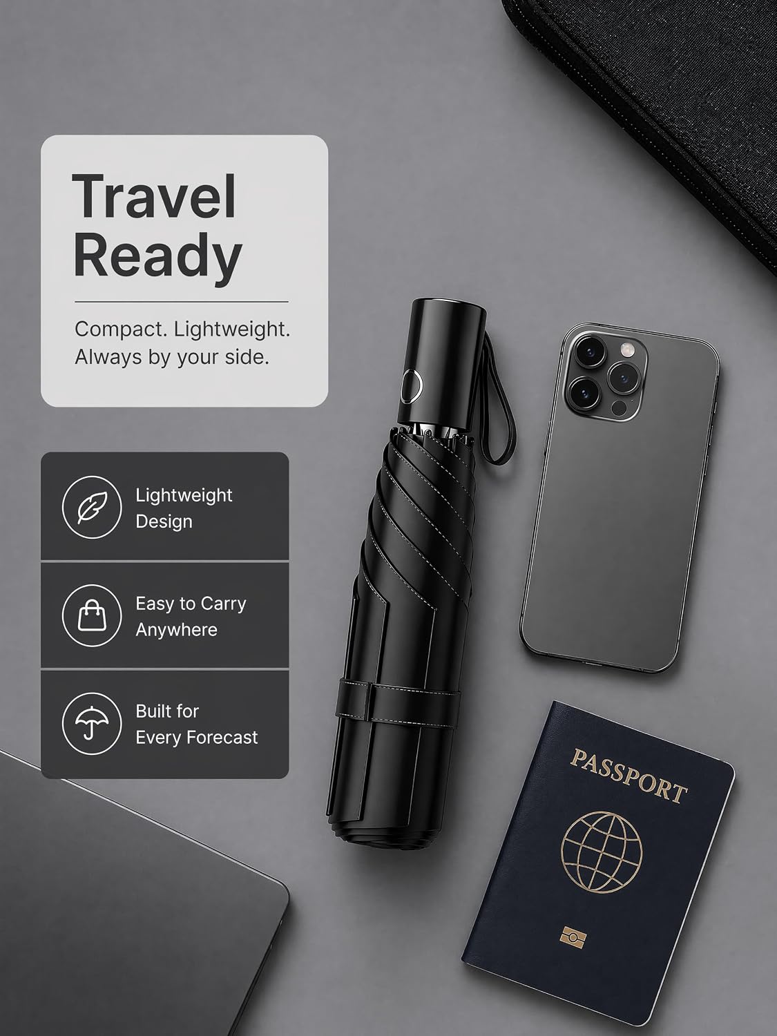 UPF 50+ Compact Travel Umbrella, Windproof Automatic UV Umbrella — image 8 of 8