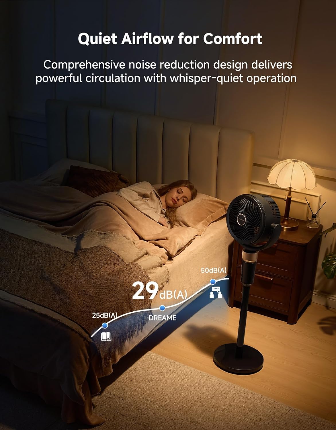 DREAME Pedestal Air Circulator Fan FC15 for Bedroom, Black — image 6 of 7