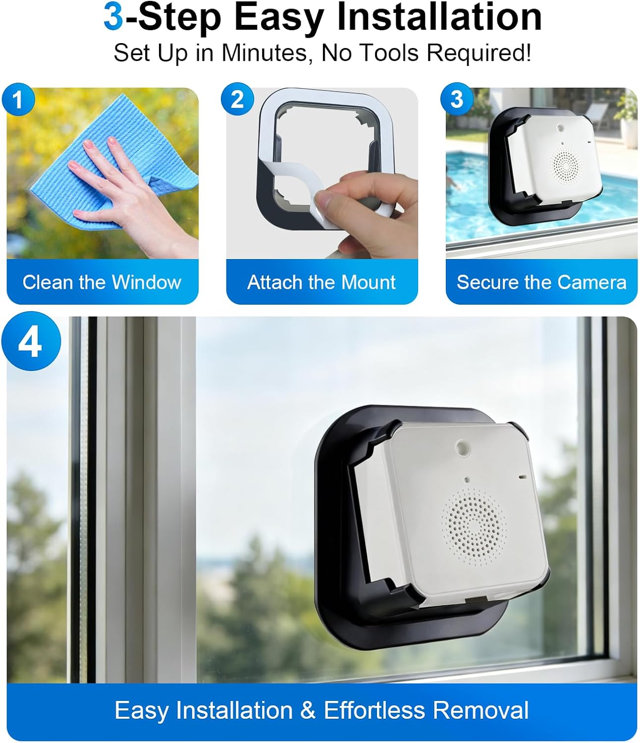2K Wireless Window Camera with 45-Day Battery, 2.4/5G WiFi, 6s Pre-Roll — image 2 of 7