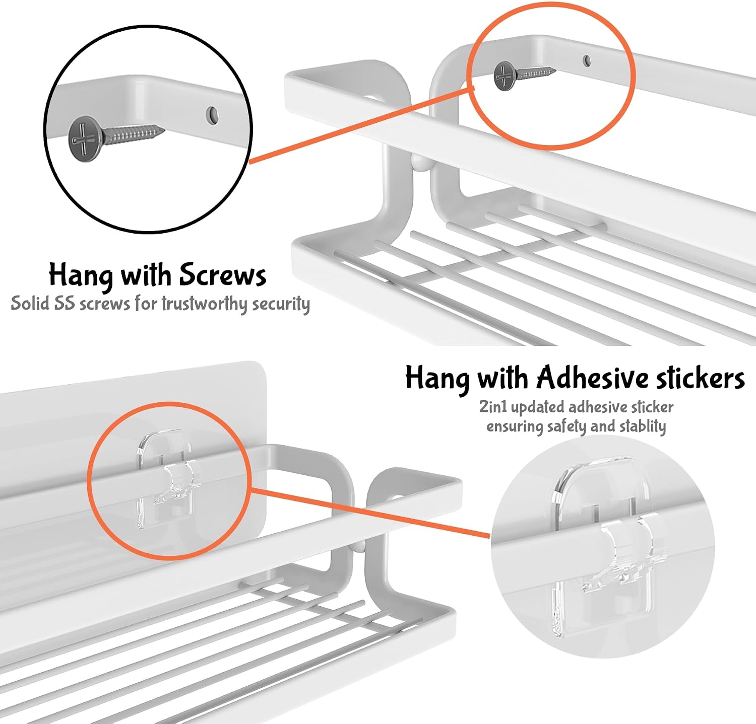 3 Pack Spice Rack Wall Mount, White — image 5 of 10