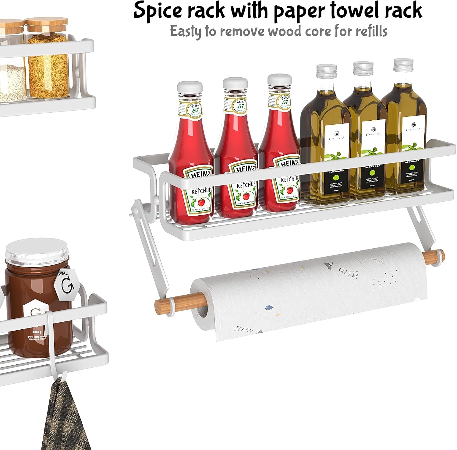 3 Pack Spice Rack Wall Mount, White — image 8 of 10