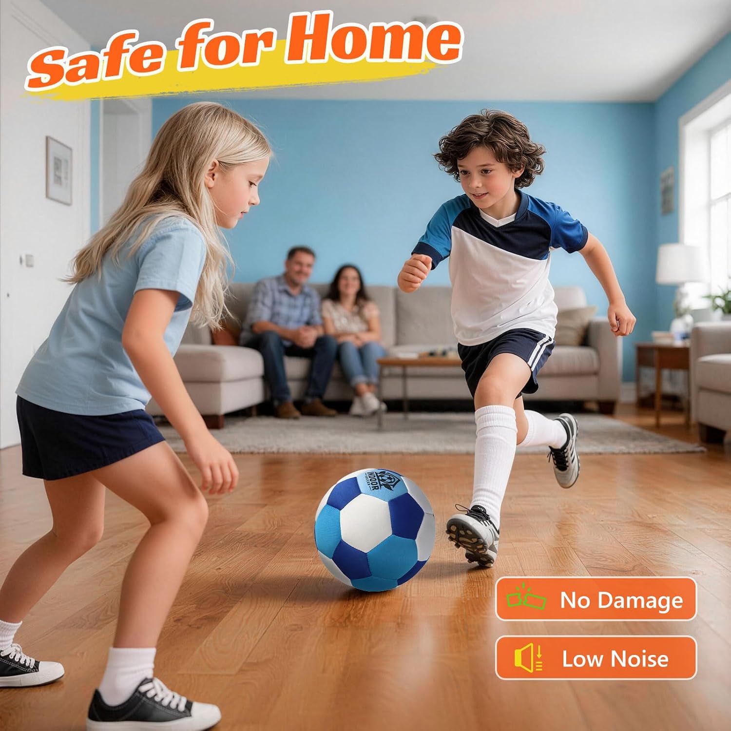 Indoor Soccer Ball Size 4, Silent Soft Foam Soccer Ball for Indoor Training, Lightweight House Soccer Ball for Practice, Ball Control, Juggling and Skills Training (Deflated) — image 2 of 8