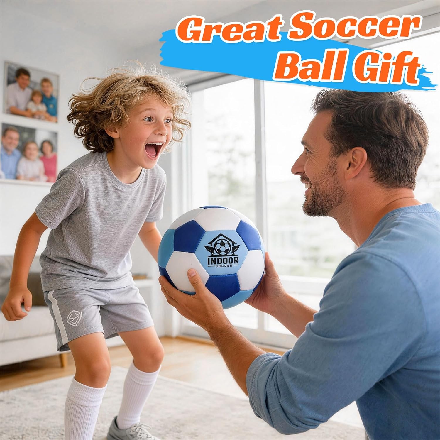 Indoor Soccer Ball Size 4, Silent Soft Foam Soccer Ball for Indoor Training, Lightweight House Soccer Ball for Practice, Ball Control, Juggling and Skills Training (Deflated) — image 6 of 8