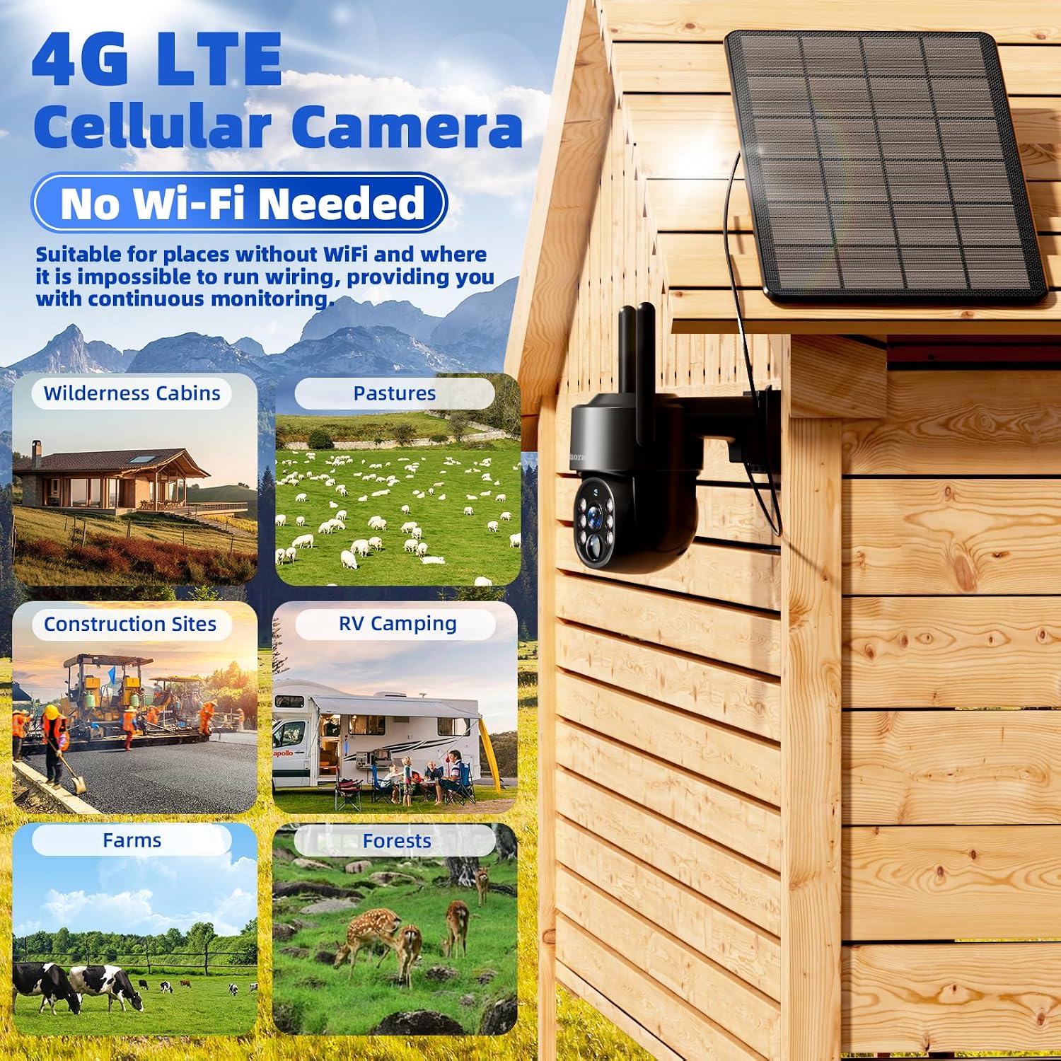 4G LTE Solar PTZ Security Camera (Bluetooth only; No Wi-Fi) — image 2 of 8